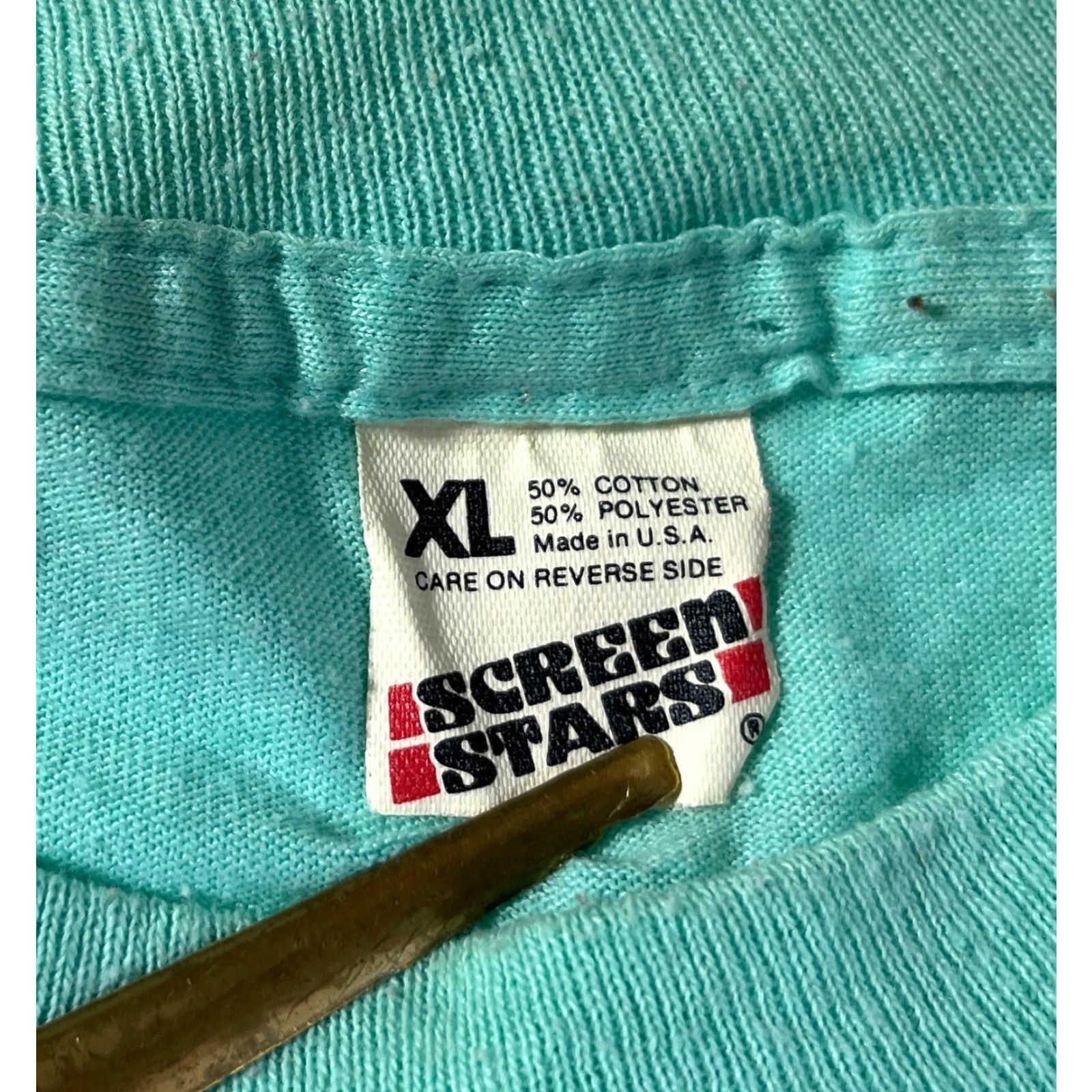 Vintage VINTAGE Screen Stars T-Shirt Unisex Adults XL Teal 80s Smokin' Oldies Jukebox Charleston, IL Music 80s Mens Womens Boys Girls Size US XL / EU 56 / 4 - 4 Thumbnail