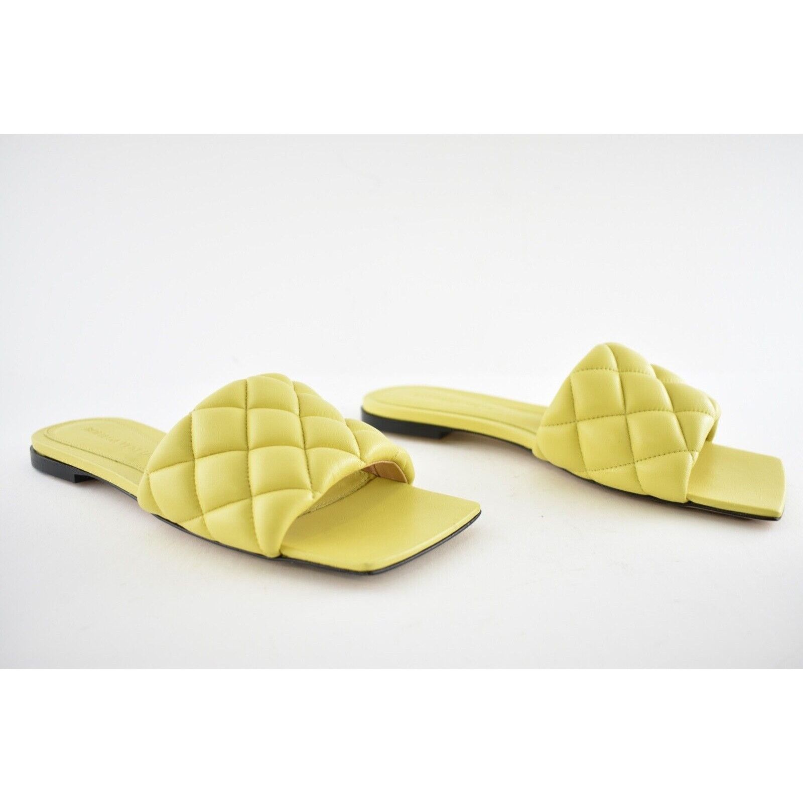 Bottega Veneta Bottega Veneta The Padded Flat Slides Pear Yellow Quilted Size US 6 / IT 36 - 2 Thumbnail
