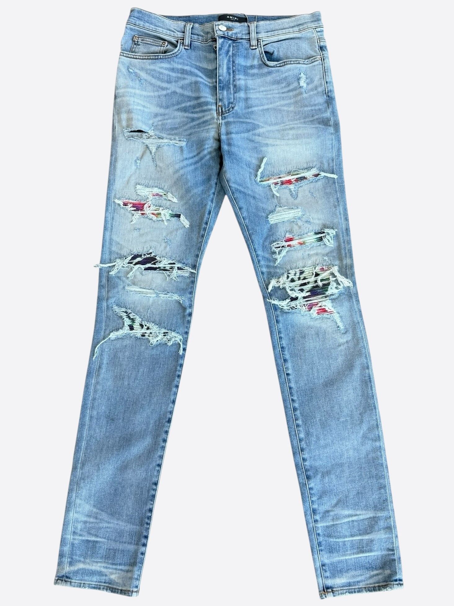 Amiri Amiri Clay Indigo Multicolor Tie-Dye Patch Thrasher Jeans Size US 36 / EU 52 - 1 Thumbnail
