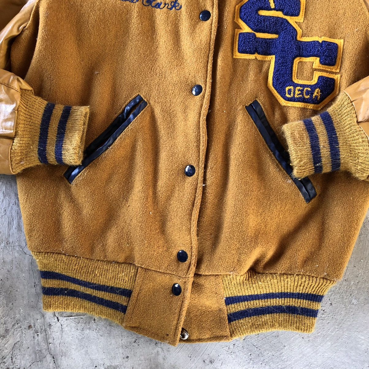 Vintage ADMIRAL SPORTSWEAR Custom Made Leather Varsity Jacket Size US M / EU 48-50 / 2 - 8 Thumbnail