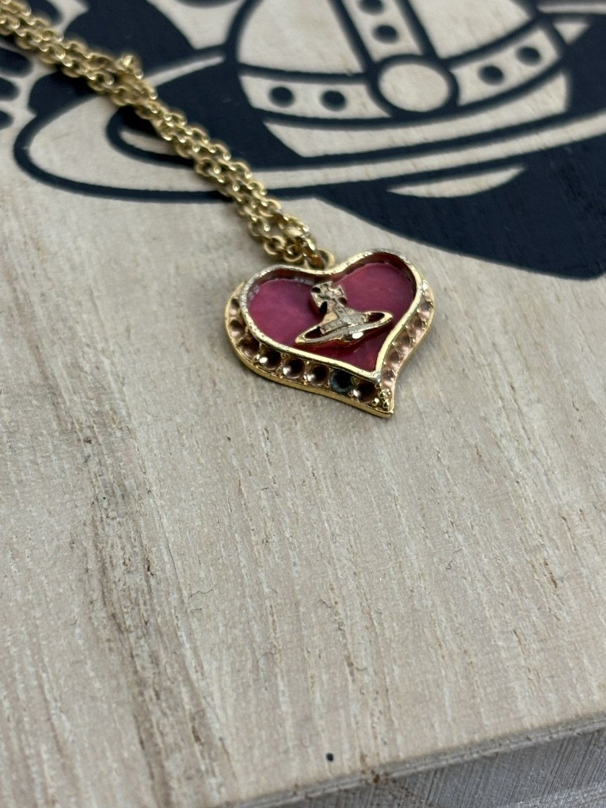 Vivienne Westwood Vivienne Westwood Petra Heart Pendant Necklace Red Diamante Size ONE SIZE - 2 Thumbnail