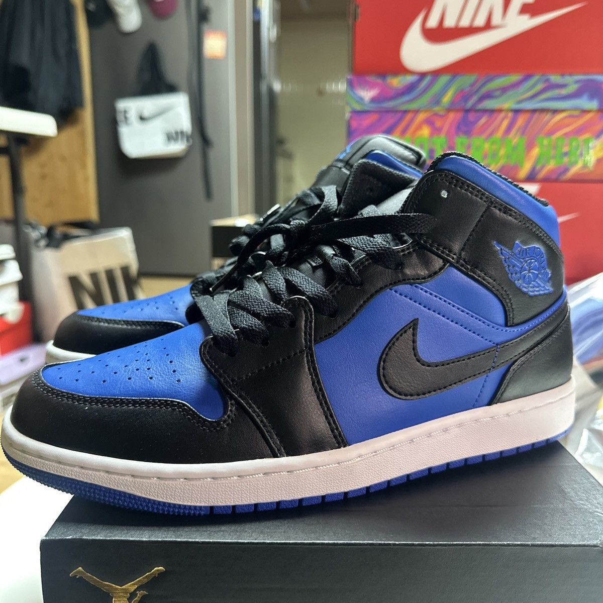 New JORDAN MID ROYAL BLUE-BLACK SZ US MEN DQ8426-042