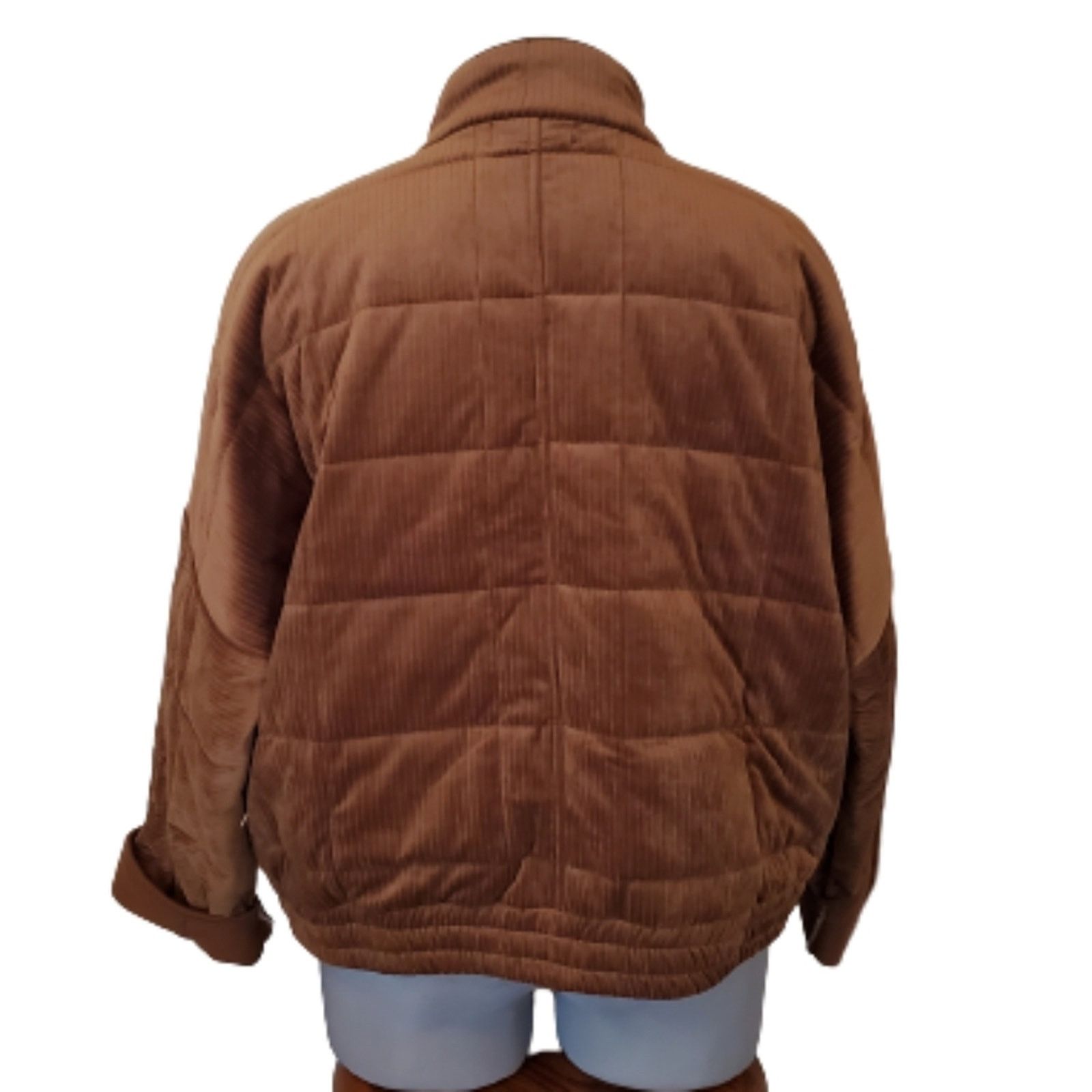Forever 21 COCOA BROWN QUILTED ☆ CORDUROY ☆ BOMBER JACKET 2x ☆ NWT Size XXL / US 16-18 / IT 52-54 - 11 Thumbnail