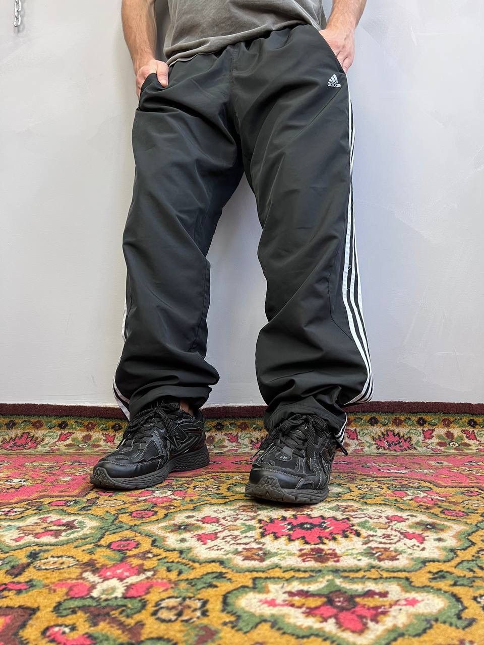 Adidas × Vintage Adidas Vintage Drill Y2K Adidas Drill Track Pants Nylon 90s Size US 32 / EU 48 - 2 Thumbnail