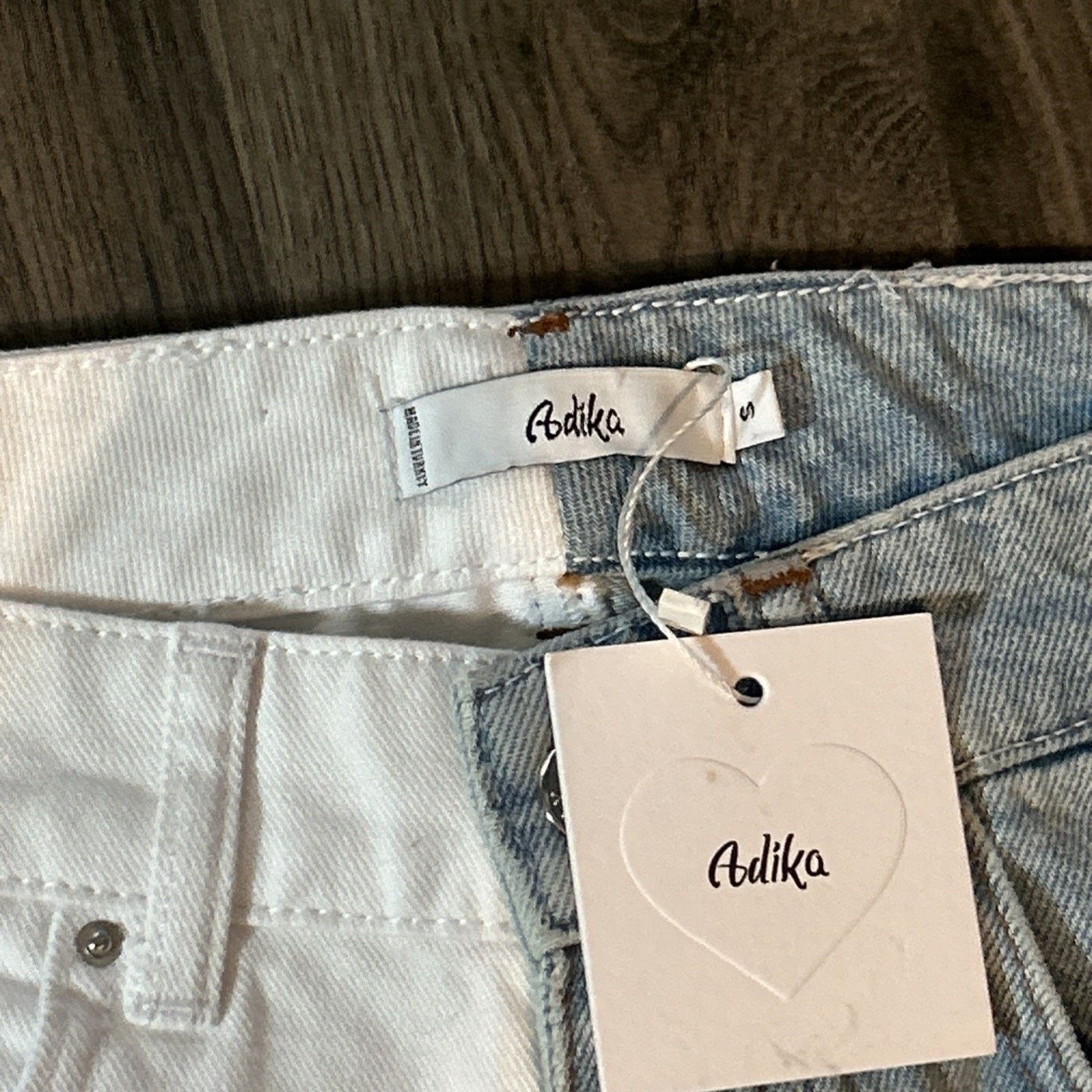 Other Adika Size Small Women’s Two Toned White & Denim Jeans New Size 26" / US 2 / IT 38 - 6 Thumbnail