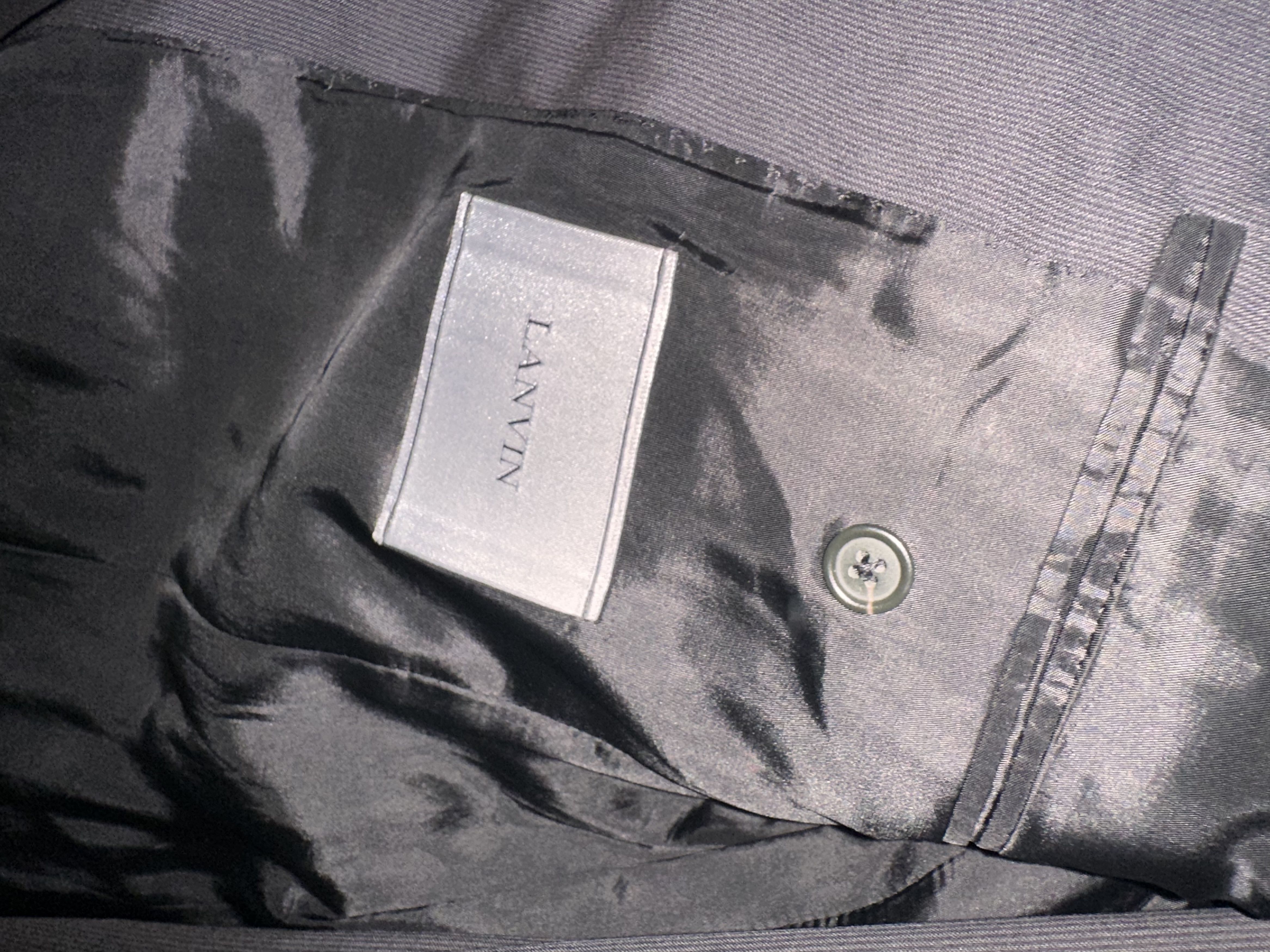 Lanvin Lanvin charcoal / black suit Size 48R - 2 Thumbnail