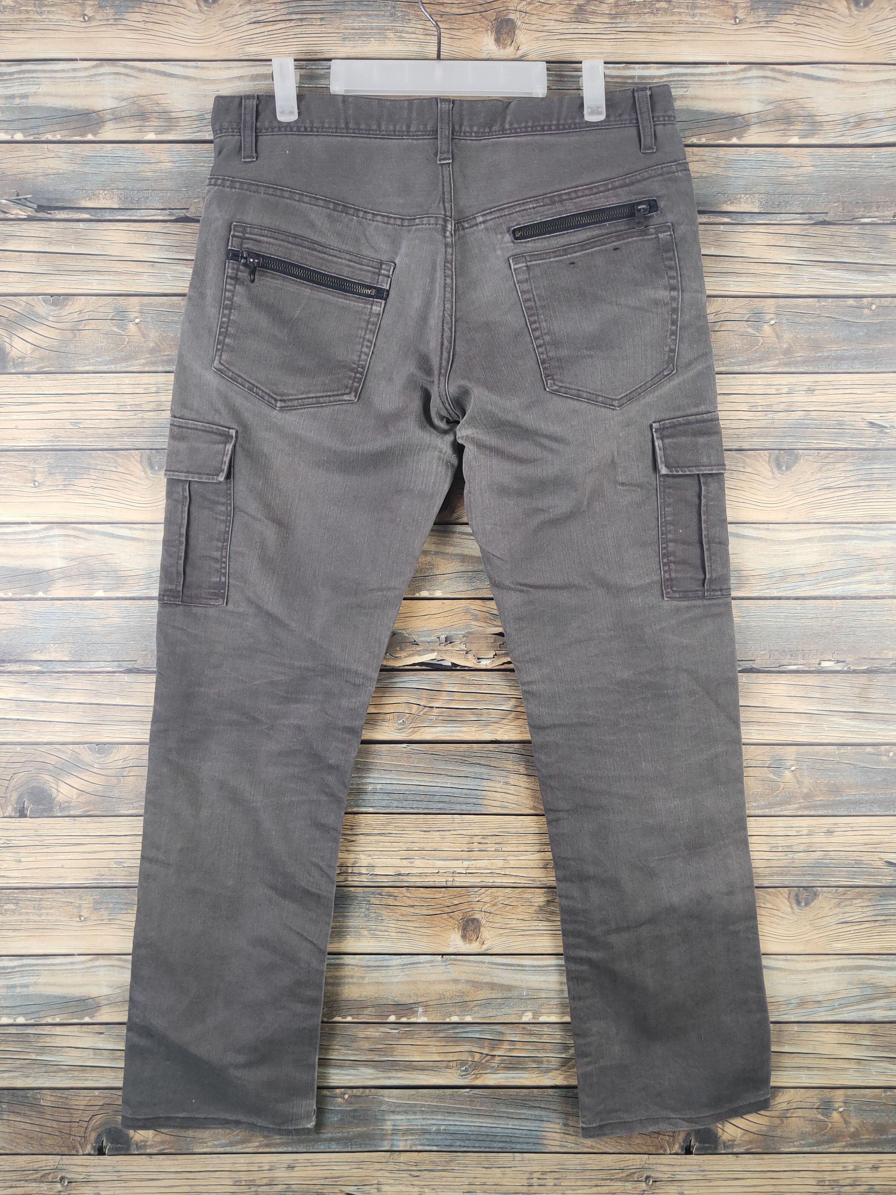 Japanese Brand DL Bull Brown Faded Multipocket Cargo Pants #46-099 Size US 34 / EU 50 - 7 Thumbnail