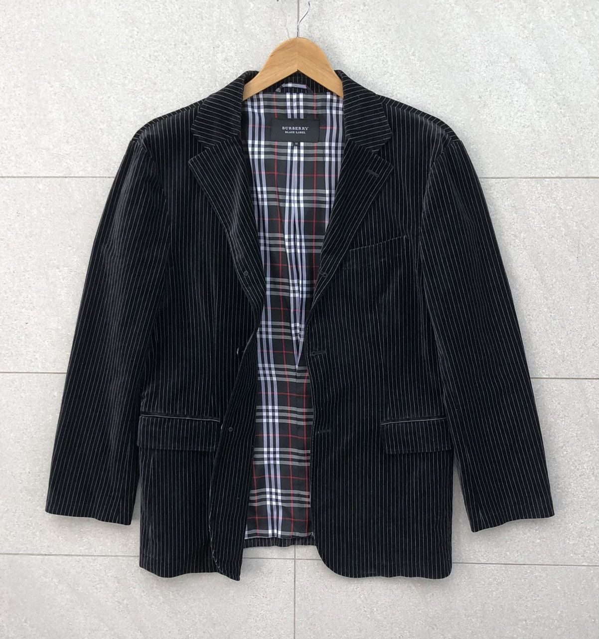 Burberry Burberry Black Label Men’s Velvet Lined Novacheck Blazer Size US M / EU 48-50 / 2 - 11 Thumbnail