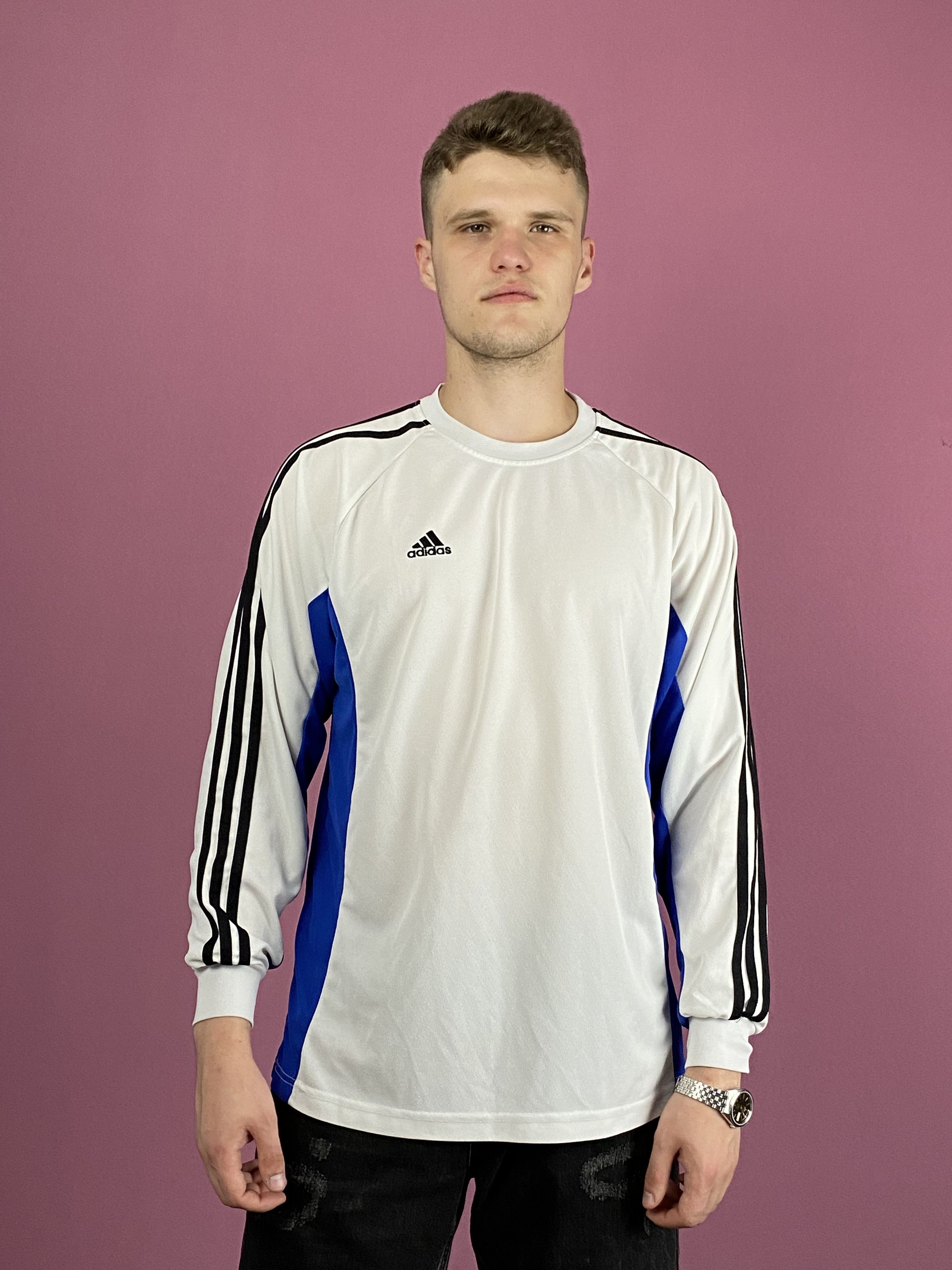 Adidas × Vintage Adidas Vintage Men's Jersey Long Sleeve T-Shirt Size US M / EU 48-50 / 2 - 1 Thumbnail