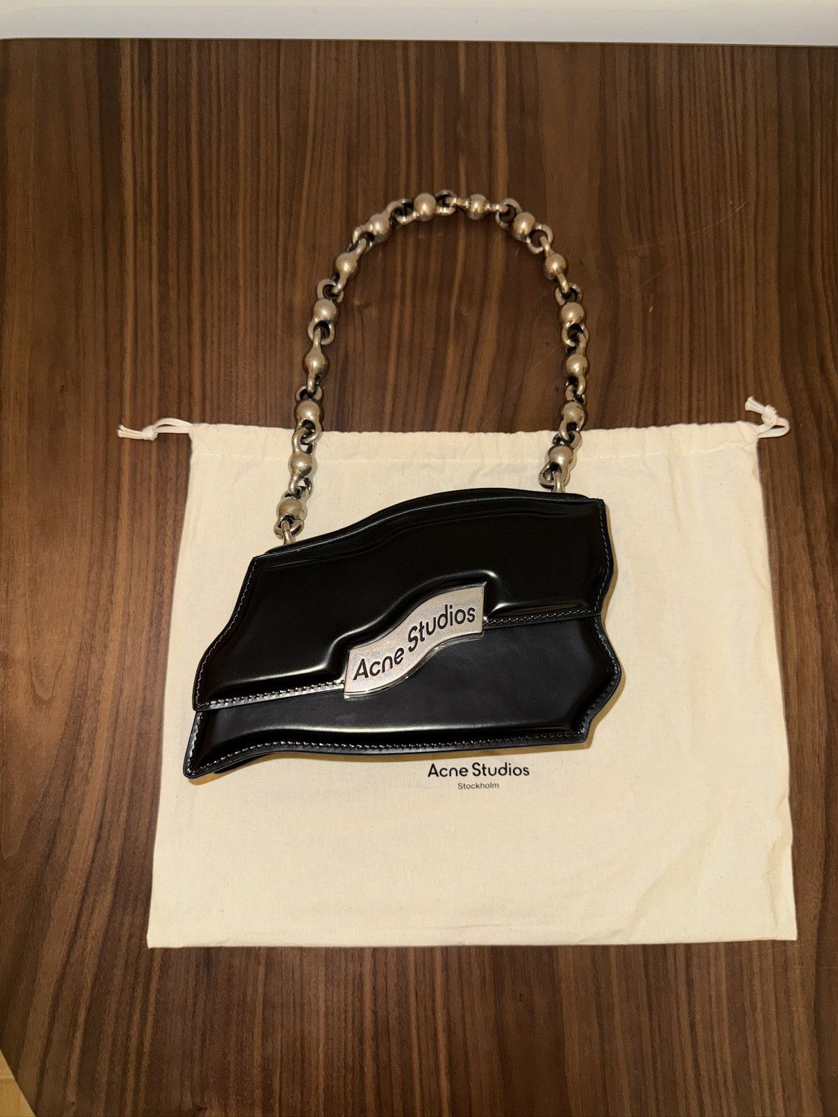 Acne Studios Acne Studios Leather Wavy Bag with Metal Handle Size ONE SIZE - 16 Thumbnail