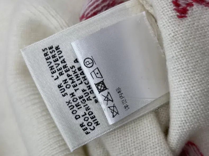 Hermes Hermes White Goat Hair Sweater with Red Embroidery Size S / US 4 / IT 40 - 5 Thumbnail