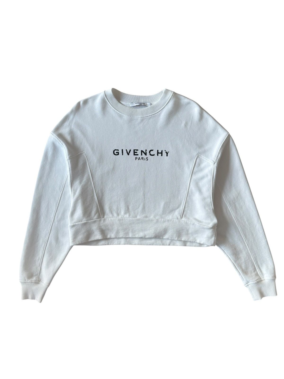 Givenchy Givenchy Cropped Graphic Logo Crewneck Sweater Size S / US 4 / IT 40 - 1 Thumbnail