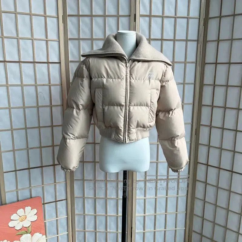 Miu Miu Miu Miu Khaki Women's Puffer Jacket . Size M / US 6-8 / IT 42-44 - 1 Thumbnail