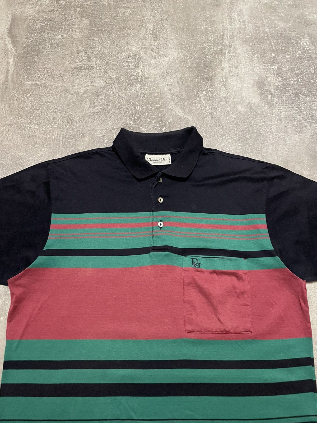 Christian Dior Monsieur Vintage Christian Dior Monsieur Striped Polo Shirt 90s Size US M / EU 48-50 / 2 - 2 Thumbnail