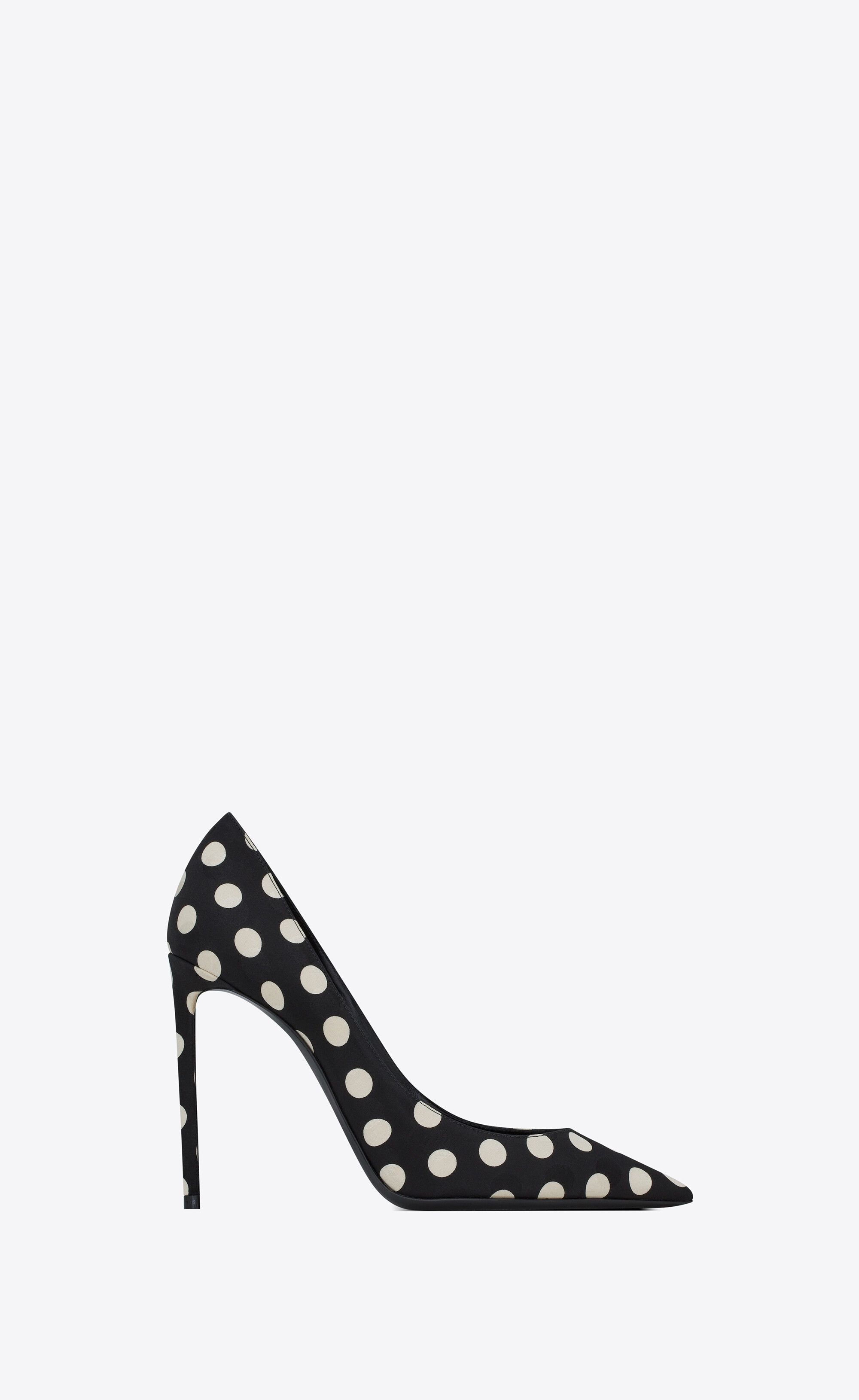 Saint Laurent Paris o1s1wg110225 649474 Zoe Pumps in Silk in Black/White Size US 6 / IT 36 - 1 Thumbnail
