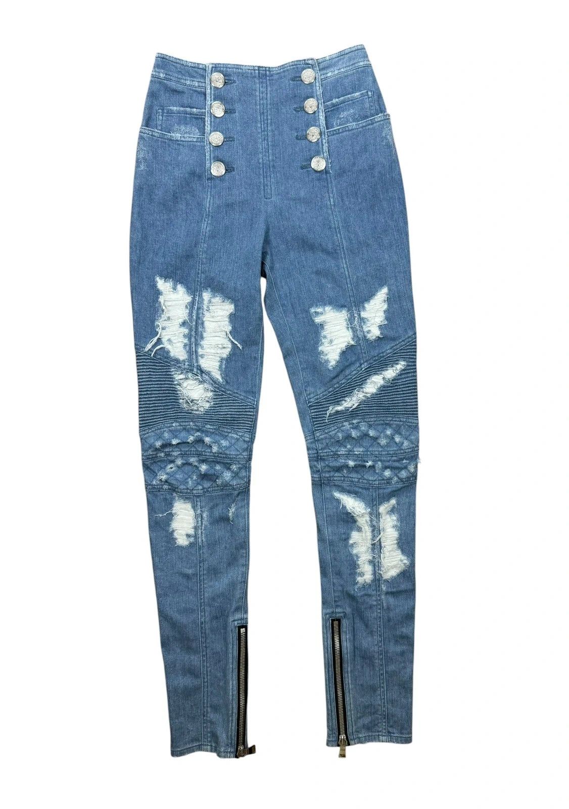 Balmain Balmain Moyen Jeans Distressed Retro High Rise size 40 Size 28" / US 6 / IT 42 - 12 Thumbnail
