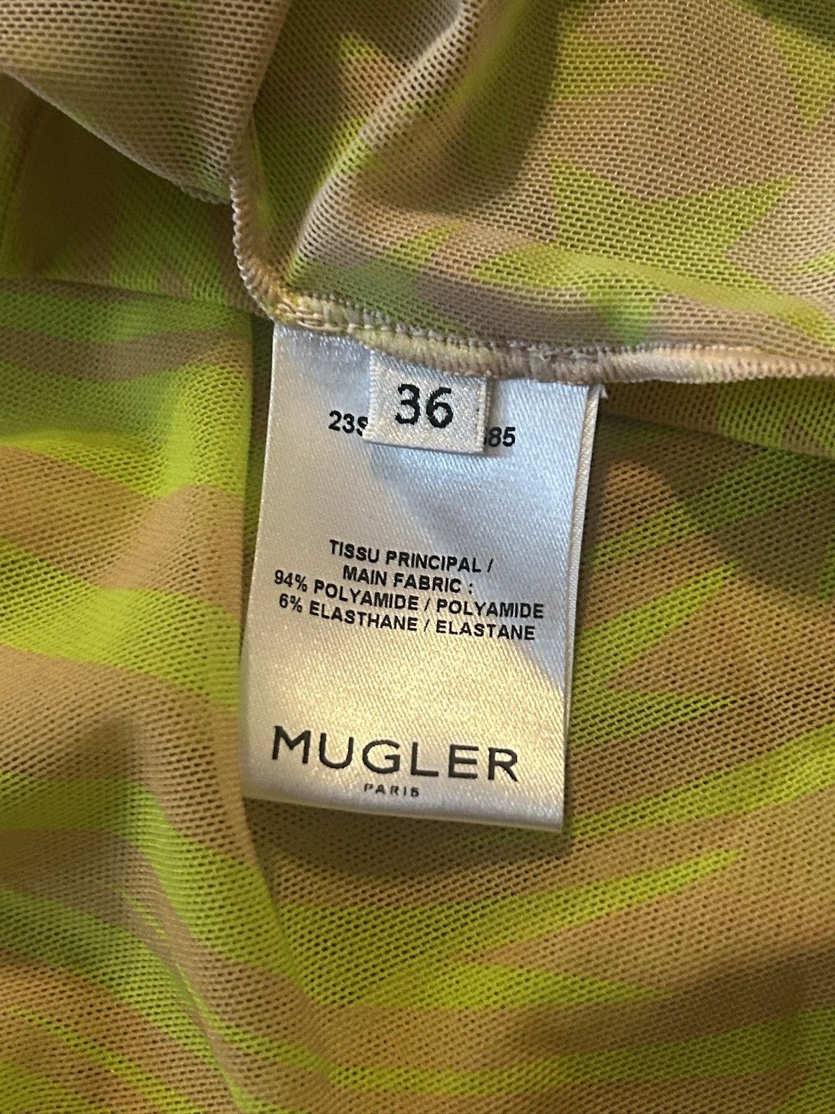 Mugler Mugler Star Semi-sheer Stretch Mesh T-shirt Size FR 36 Lime Size XS / US 0-2 / IT 36-38 - 7 Thumbnail