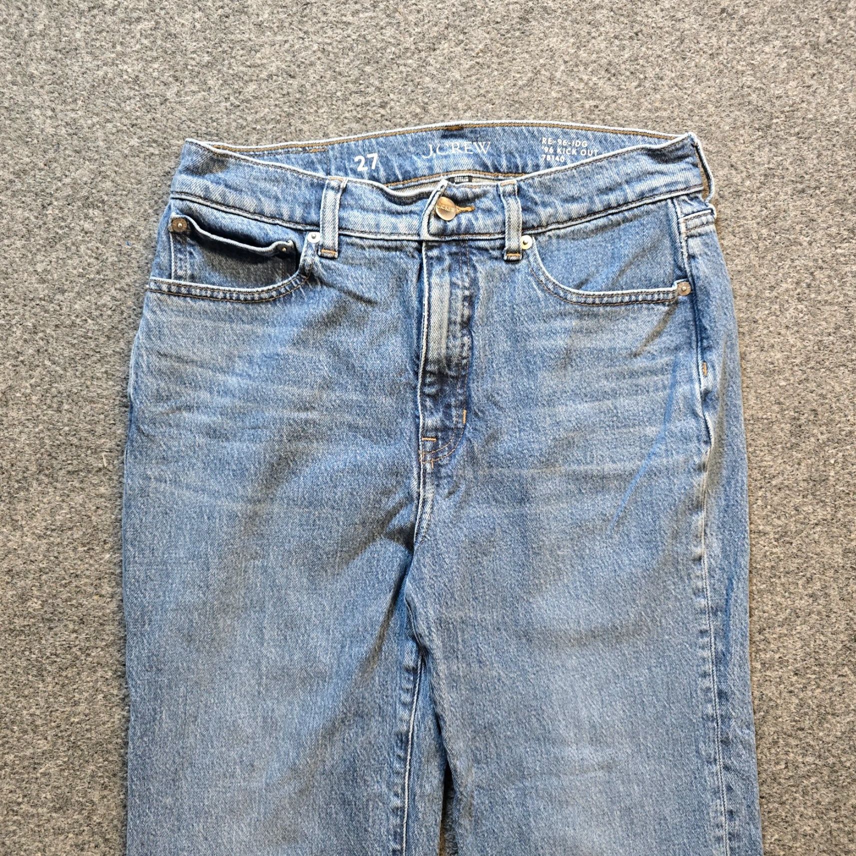 J.Crew VINTAGE? No - J.CREW Jeans Womens 27 Baggy Light Wash Raw Hem Cropped Casual Capsule 5-Pocket Denim Regular Modern 26 Inseam Blue Womens Size 27" / US 4 / IT 40 - 2 Thumbnail