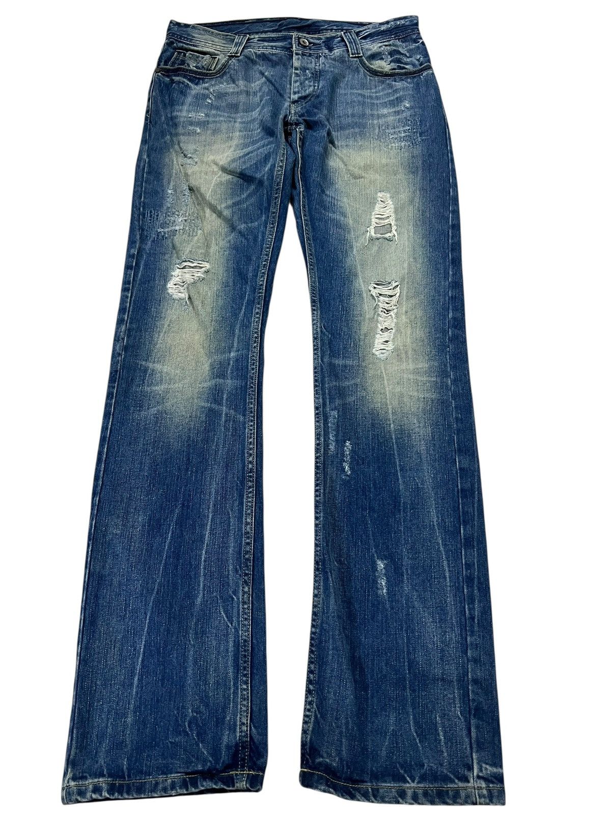 Zara 💥Very Rare💥Zara Blue Distressed Jeans Size US 32 / EU 48 - 1 Thumbnail