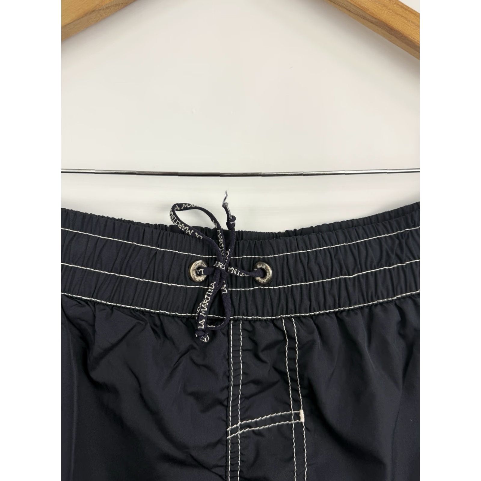 La Martina VINTAGE Y2K La Martina Monaco Beach Shorts Bermuda Men M Dark Blue Size US 31 - 4 Thumbnail