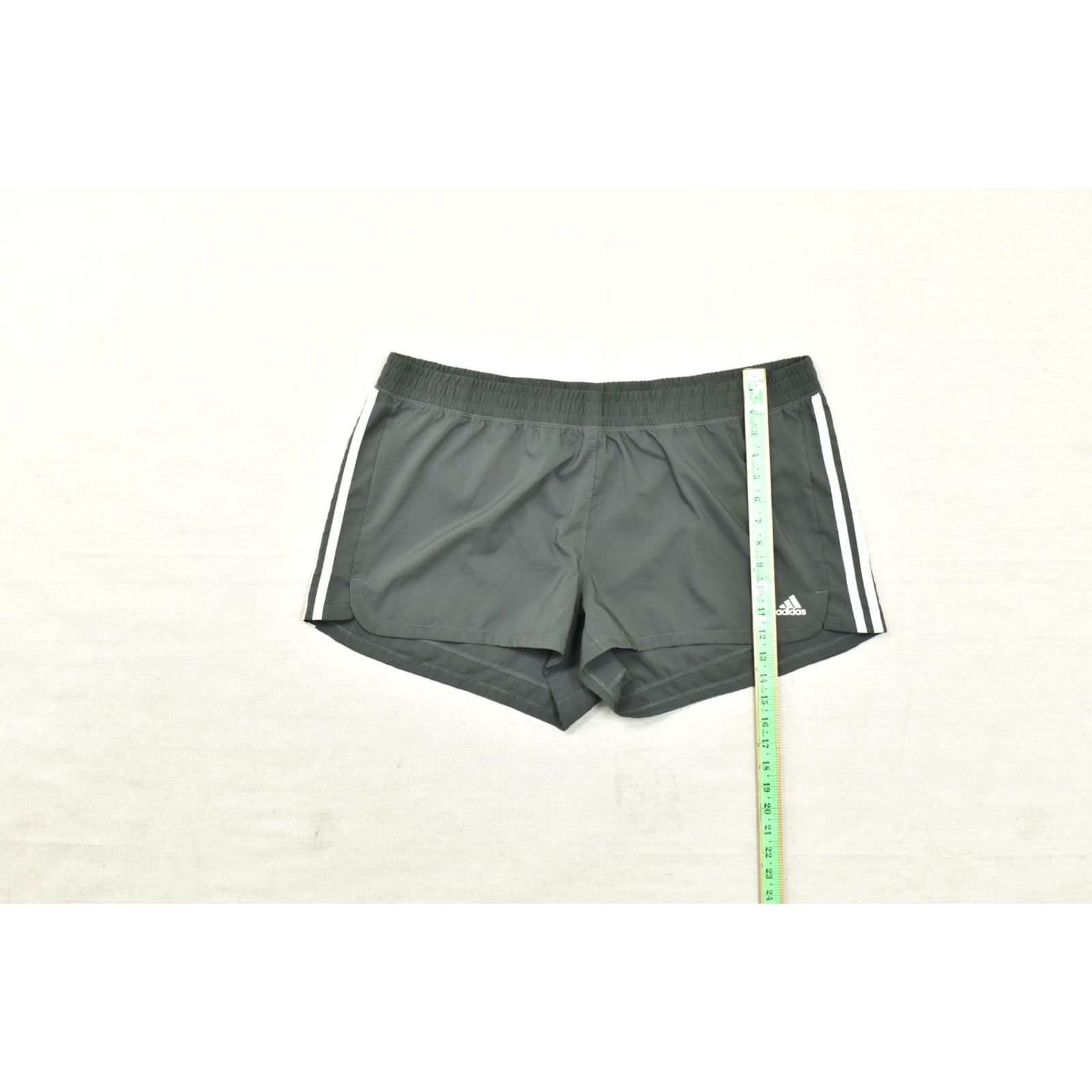 Adidas Adidas Women's 2XL Grey Pacer 3-Stripe Aeroready Training Shorts Running Gym Size 40" / US 18 - 2 Thumbnail