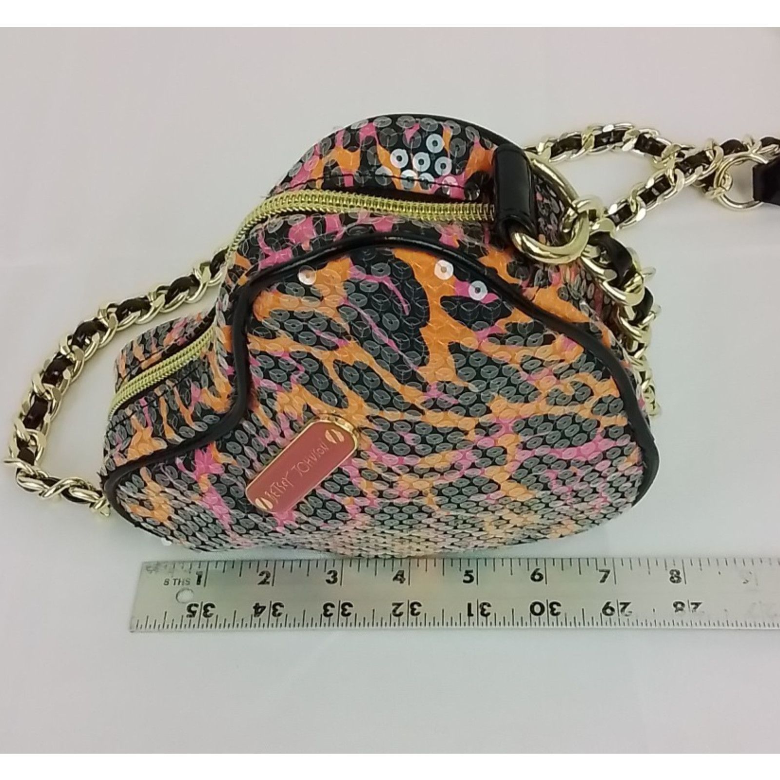 Betsey Johnson Betsey Johnson Purse Orange/Pink Sequin Heart Shaped Size ONE SIZE - 9 Thumbnail