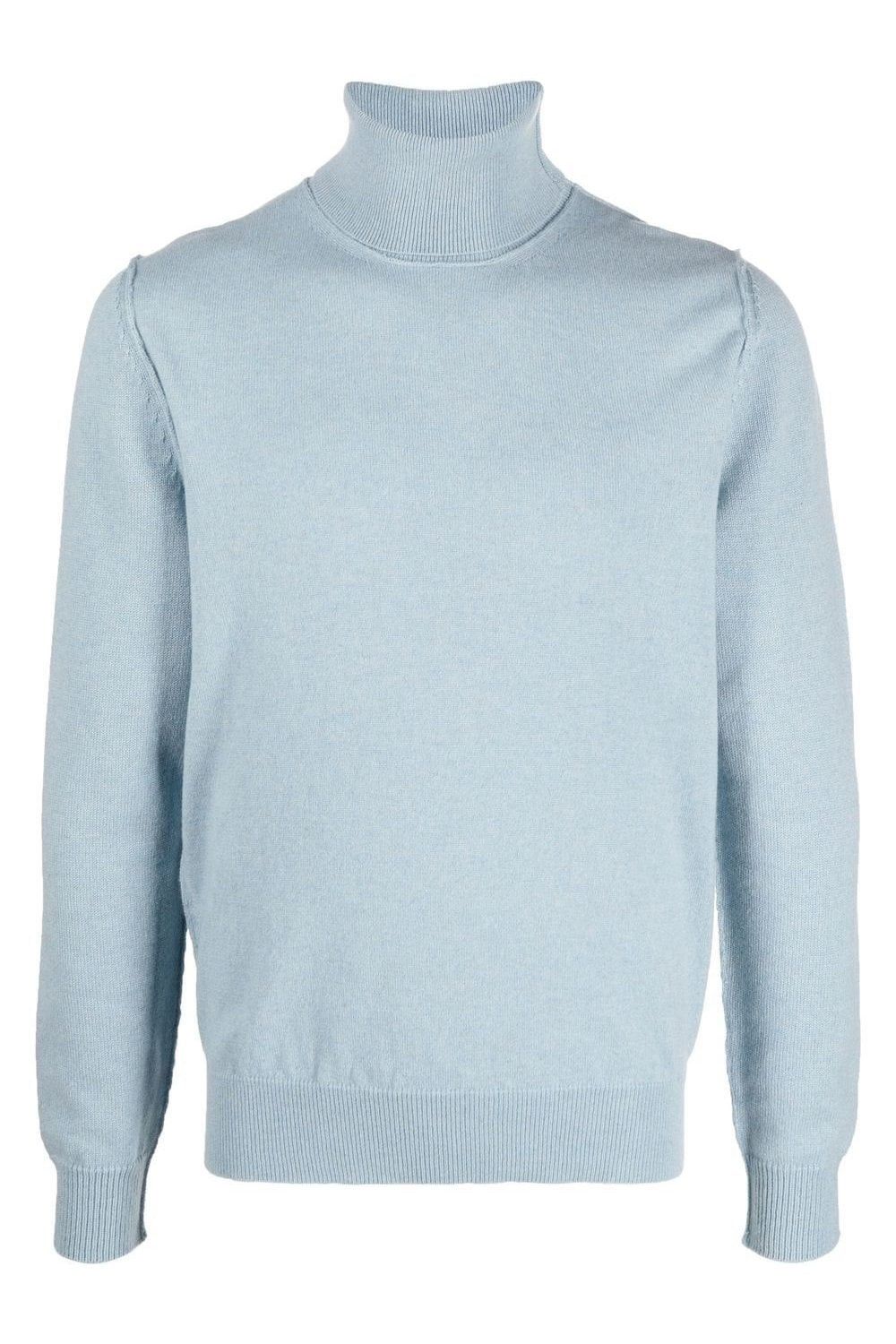 Maison Margiela o1y1124 Long Sleeves Turtleneck Sweater In Blue Size US XL / EU 56 / 4 - 1 Thumbnail