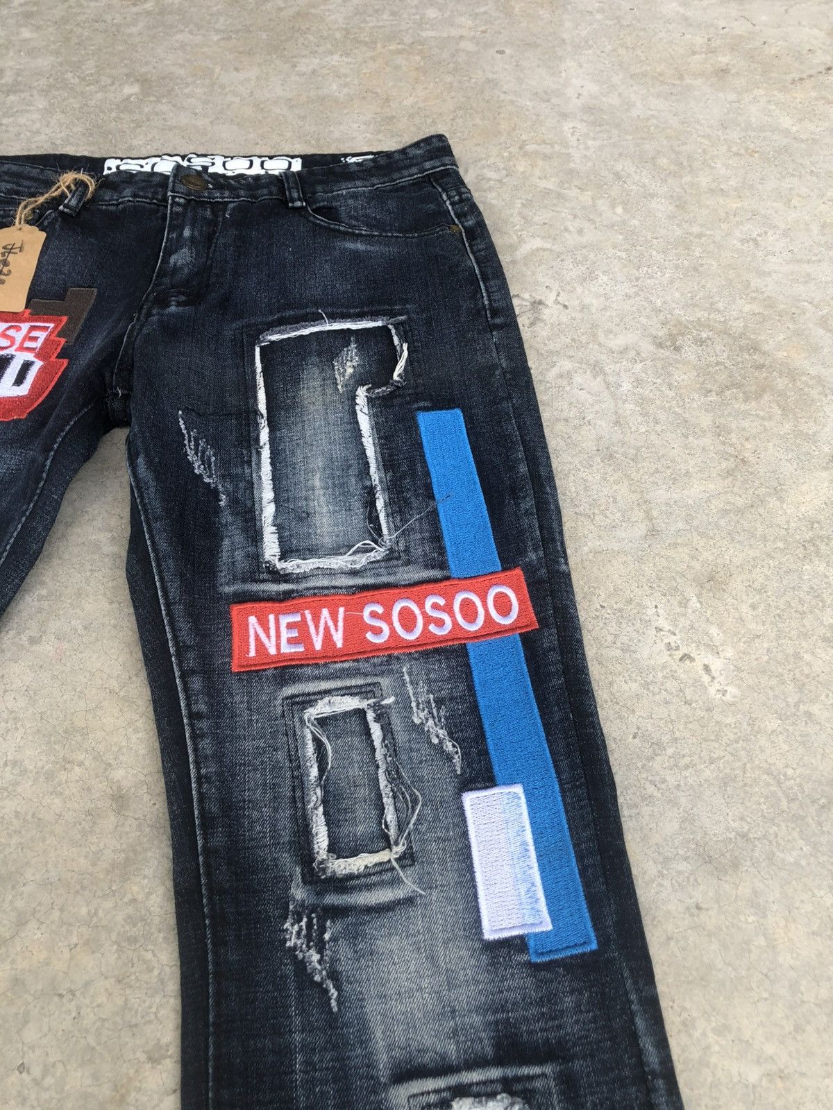 Who Decides War Sosoo Patchwork Jeans Distressed Jeans Size US 32 / EU 48 - 15 Thumbnail