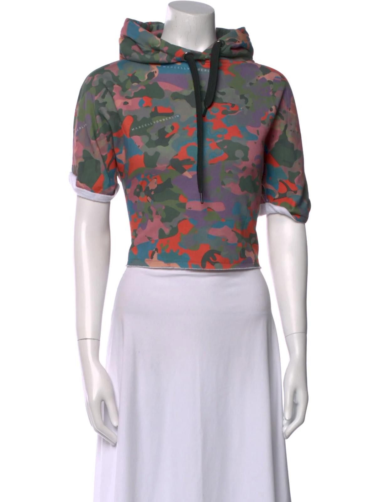 Other Marcell Von Berlin Floral Print Hooded Crop Top Size: XS Size XS / US 0-2 / IT 36-38 - 1 Thumbnail