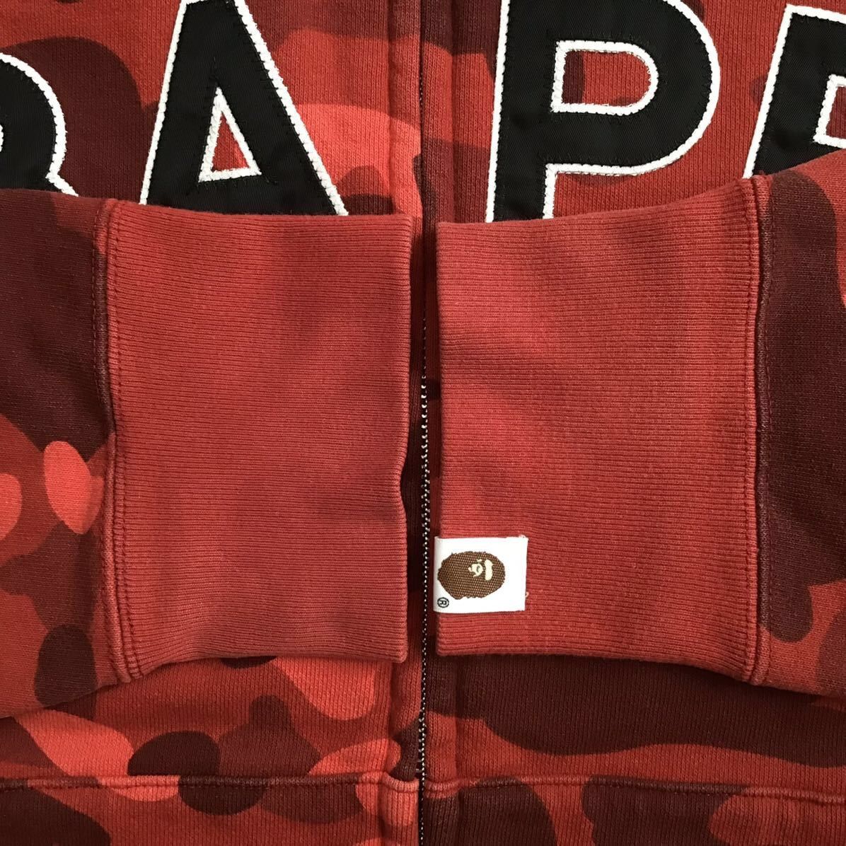 Bape BAPE LOGO Red camo full zip hoodie a bathing ape Size US L / EU 52-54 / 3 - 6 Thumbnail