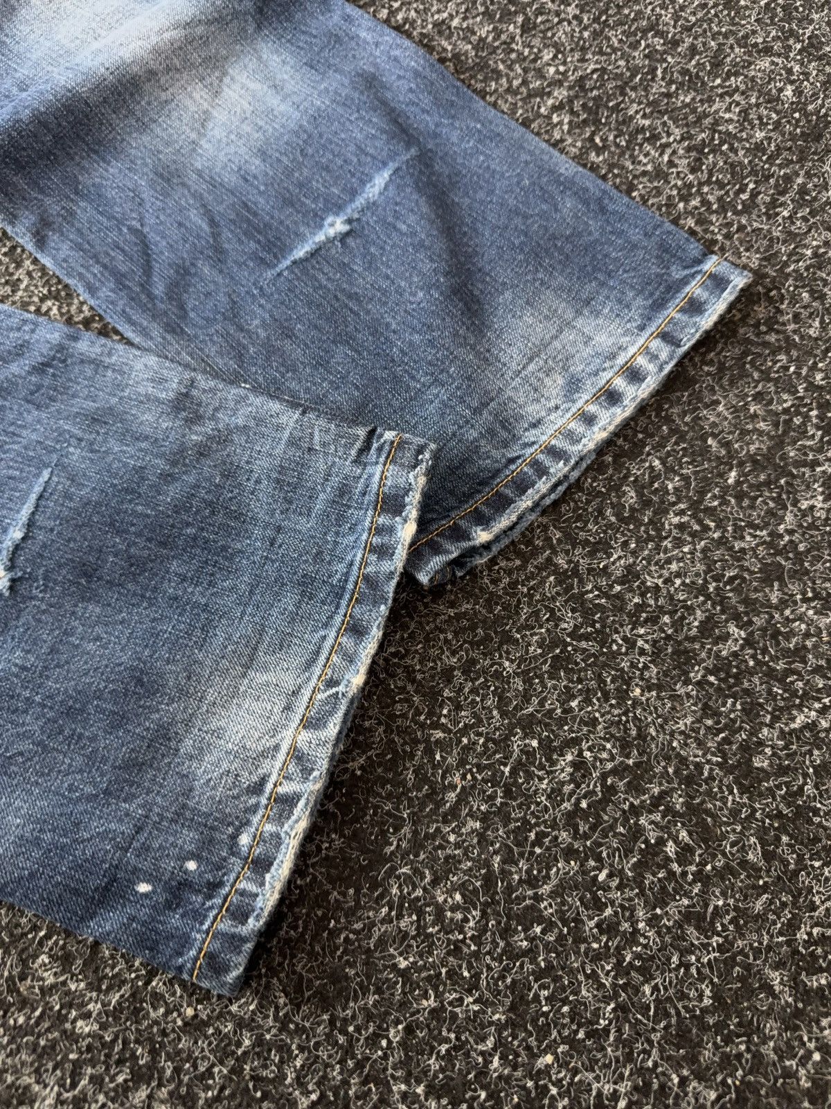 Vintage 00s Retro Japanese Y2K Vntg Grunge Distressed Denim Jeans Size US 32 / EU 48 - 16 Thumbnail