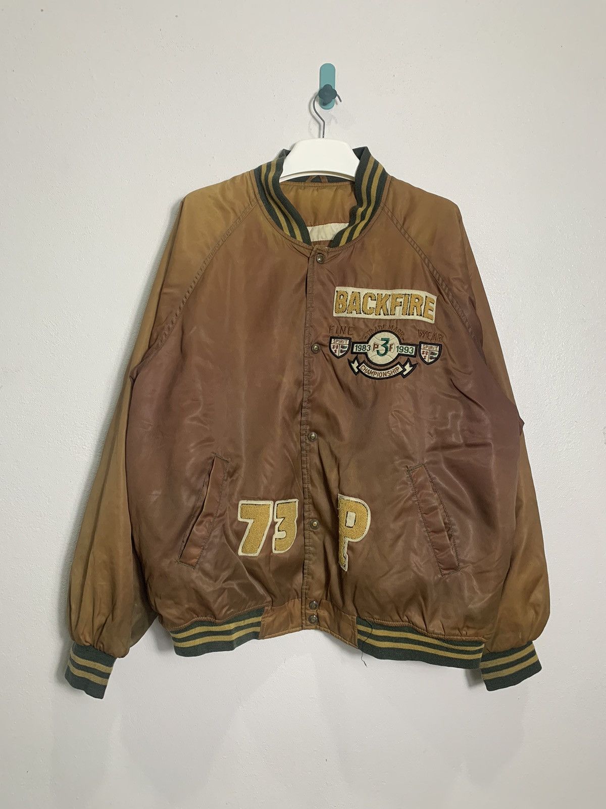 Vintage Vintage Back Fire Varsity jacket Oversized Size US XL / EU 56 / 4 - 1 Thumbnail