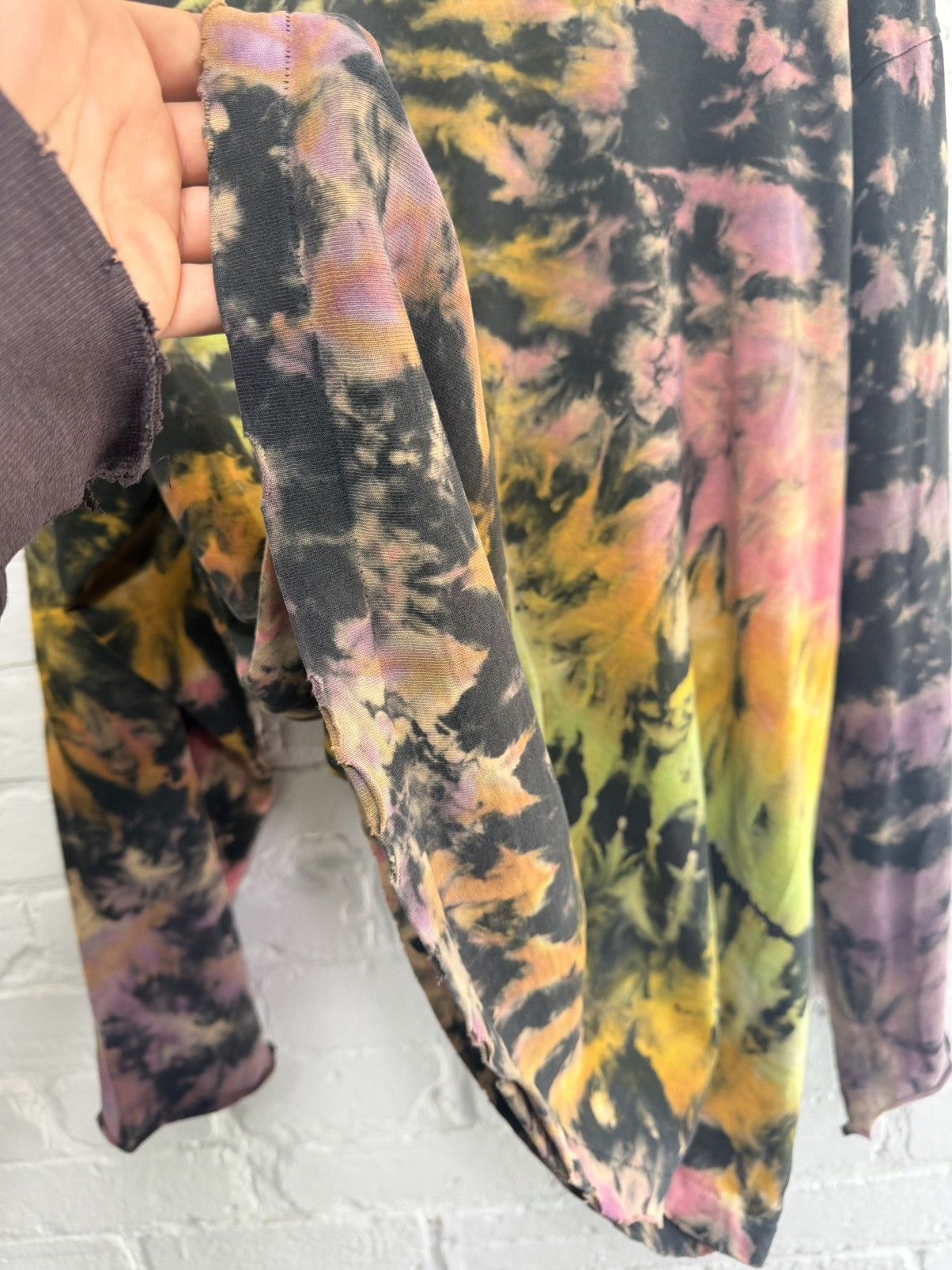 Vintage Vintage 90's Liquid Blue thrashed tie dye cut longsleeve Size US XL / EU 56 / 4 - 3 Thumbnail