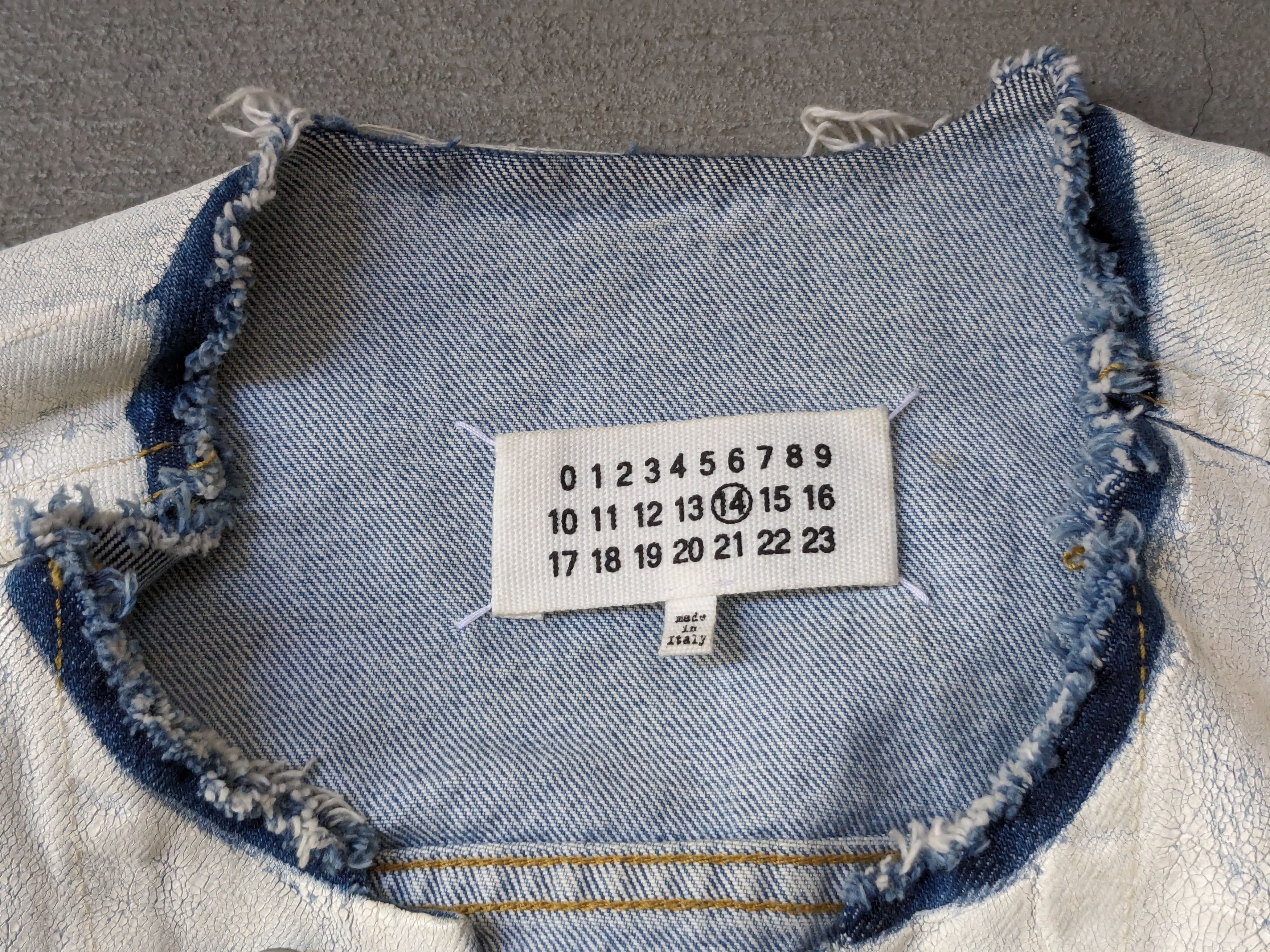 Maison Margiela Maison Margiela Denim Jacket White Paint Blue 46 Collarless Size US M / EU 48-50 / 2 - 3 Thumbnail