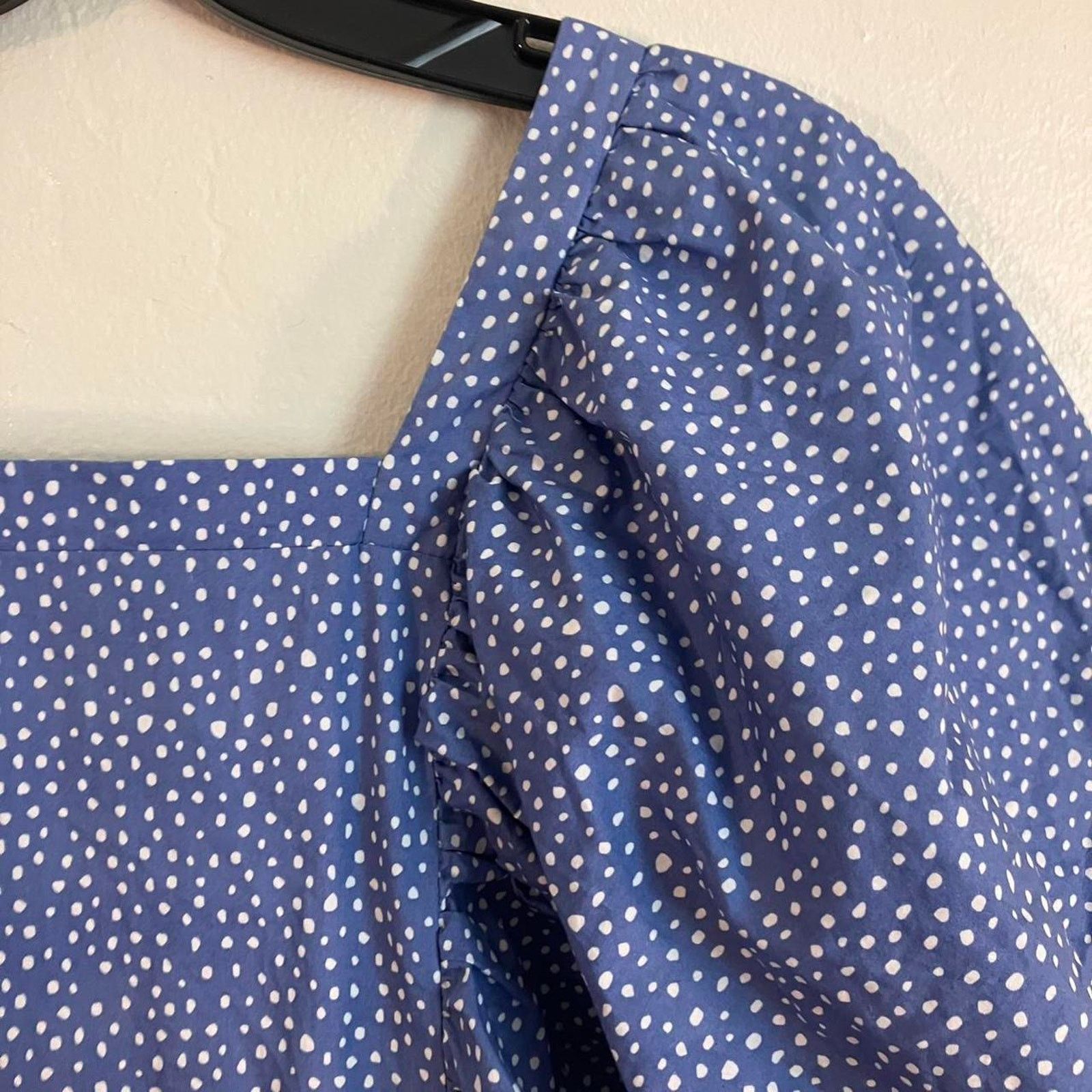 Other GB Blue puff-sleeve dress square neckline white polka dot Size S / US 4 / IT 40 - 2 Thumbnail