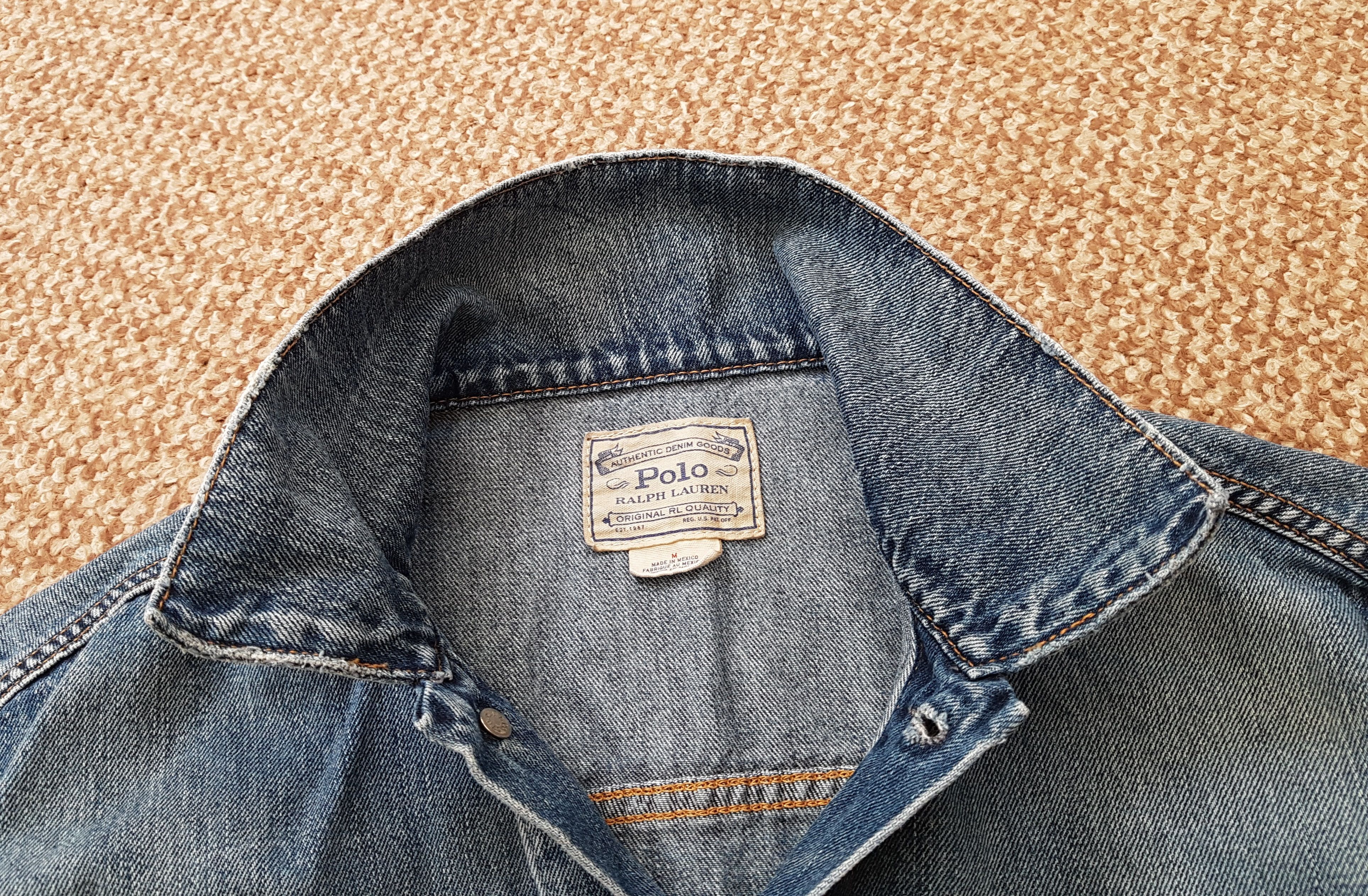Polo Ralph Lauren Polo Ralph Lauren Distressed Denim Jacket USA Flag Size US M / EU 48-50 / 2 - 7 Thumbnail