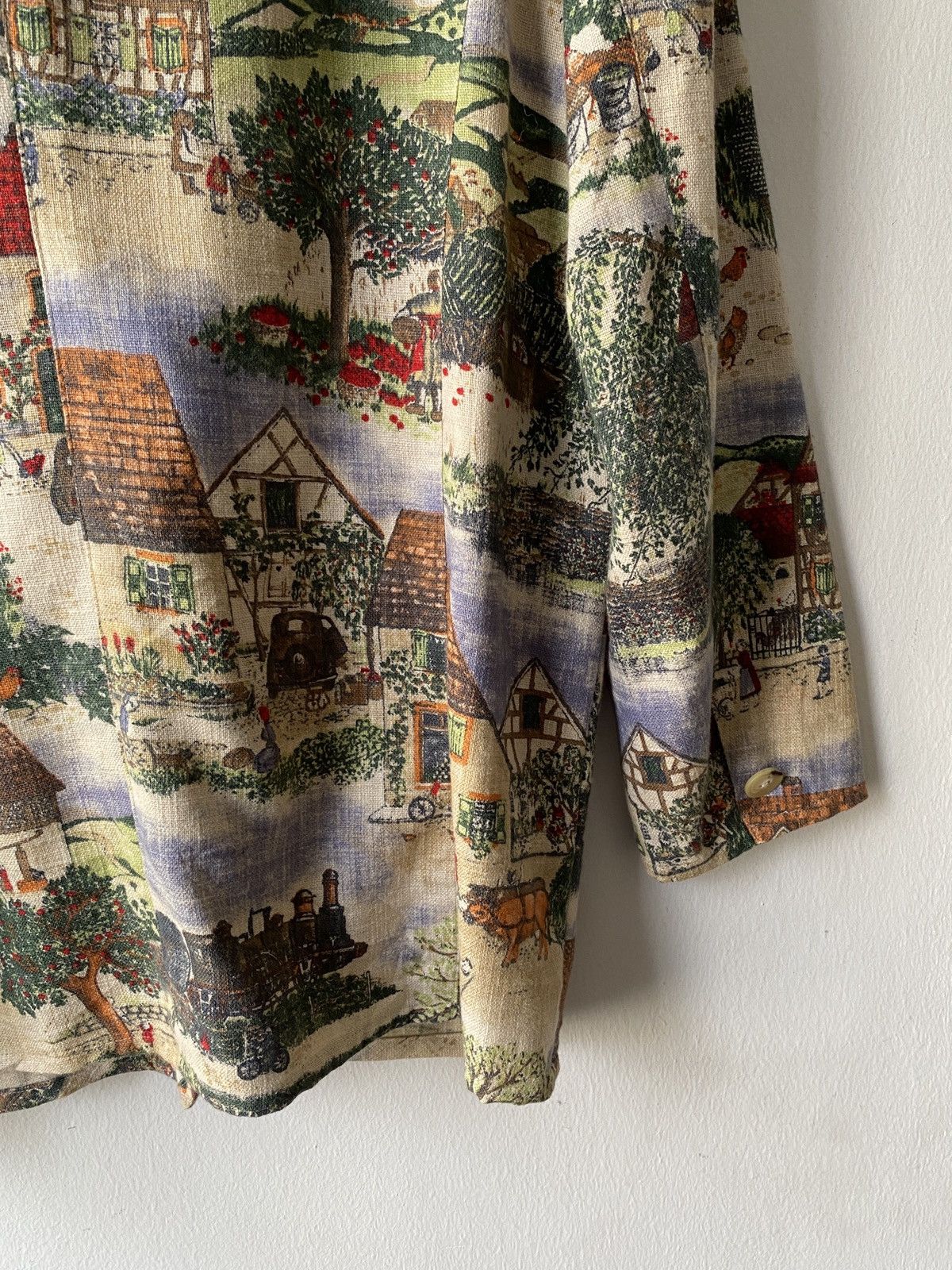 Japanese Brand 1980s - Vintage Az-Robe Classic Environment Motif Overprint Size US L / EU 52-54 / 3 - 13 Thumbnail