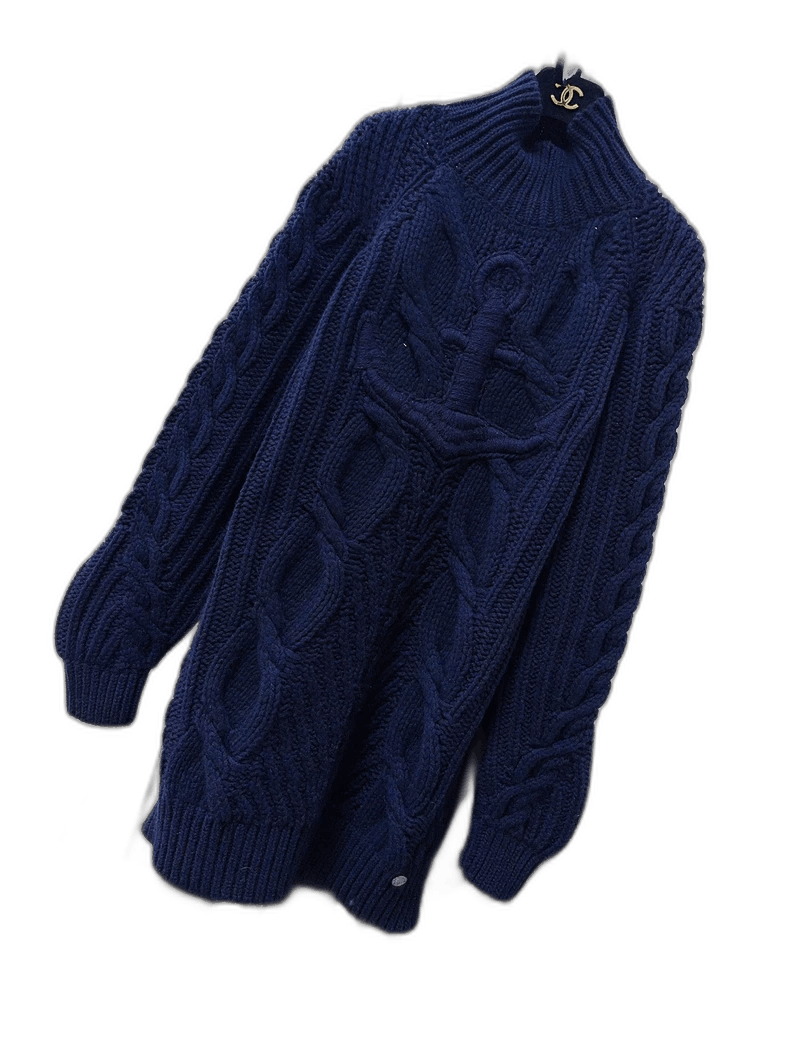 Chanel Chanel Cruise Collection Navy Cable Knit Sweater Size M / US 6-8 / IT 42-44 - 1 Thumbnail