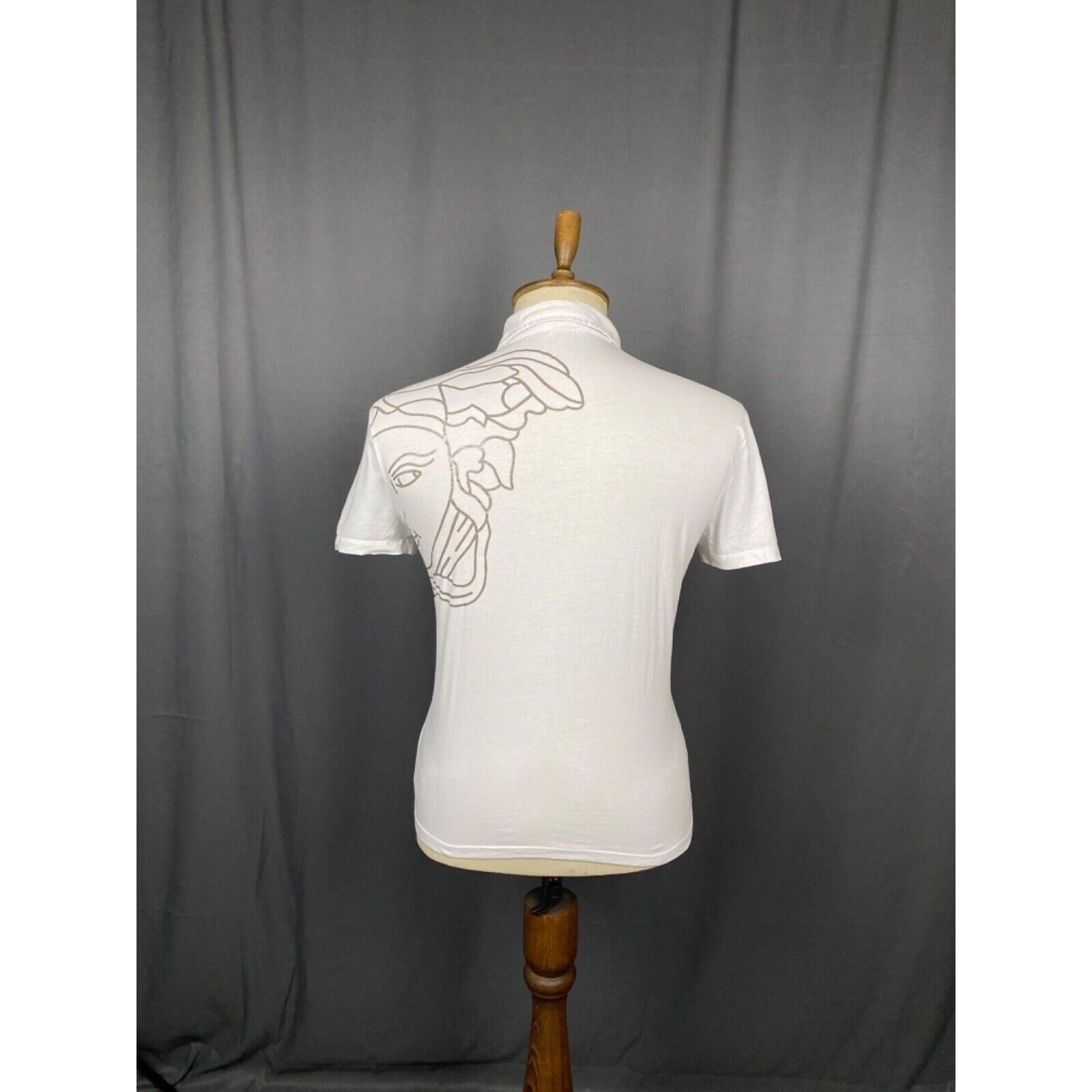 Versace Gianni Versace Big Back Medusa Logo Men's White Polo T-Shirt Size US M / EU 48-50 / 2 - 8 Thumbnail