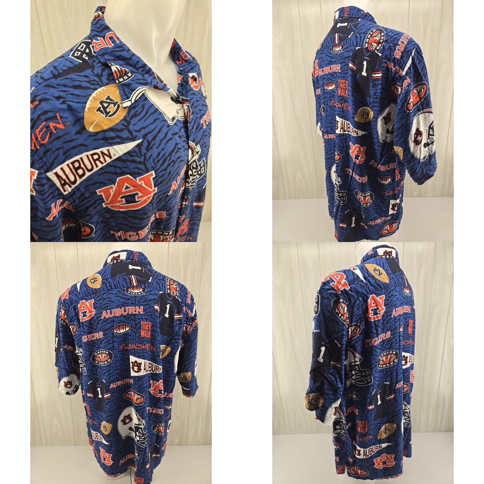 Reyn Spooner VINTAGE Reyn Spooner Auburn Tigers Shirt 2XL Blue Hawaiian Camp Vacation Football Men Short Sleeve Button-Up Collared Rayon Size US XXL / EU 58 / 5 - 8 Thumbnail