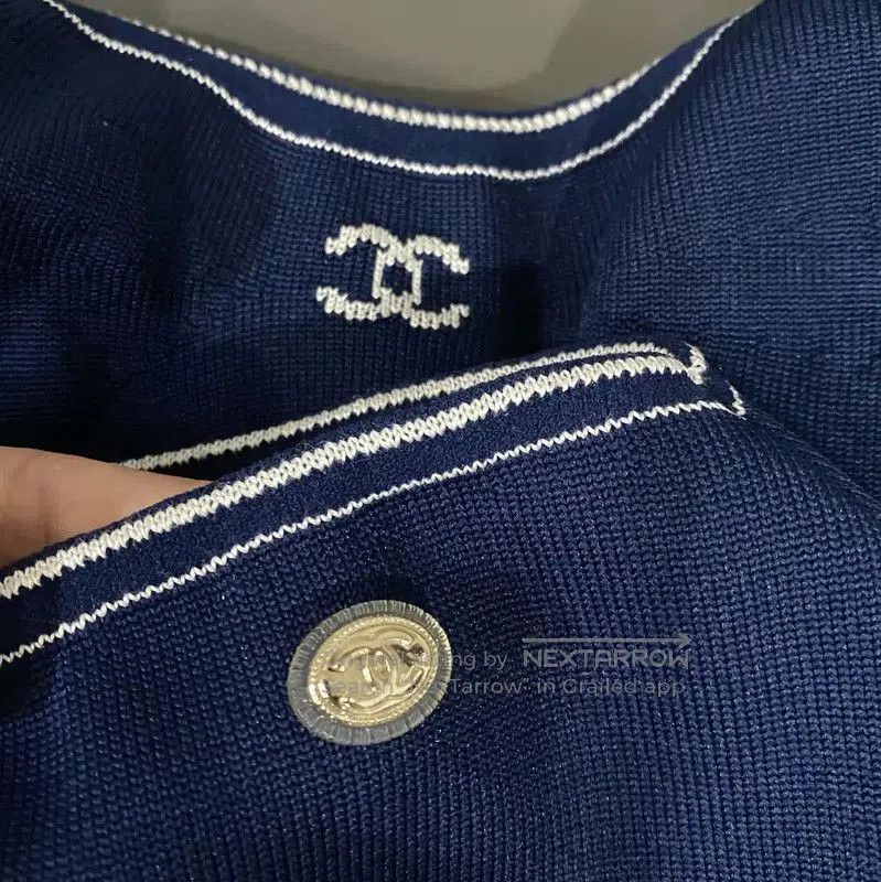 Chanel Chanel Summer Navy Blue Women's T-shirt . Size XXS / US 00 / IT 34 - 3 Thumbnail