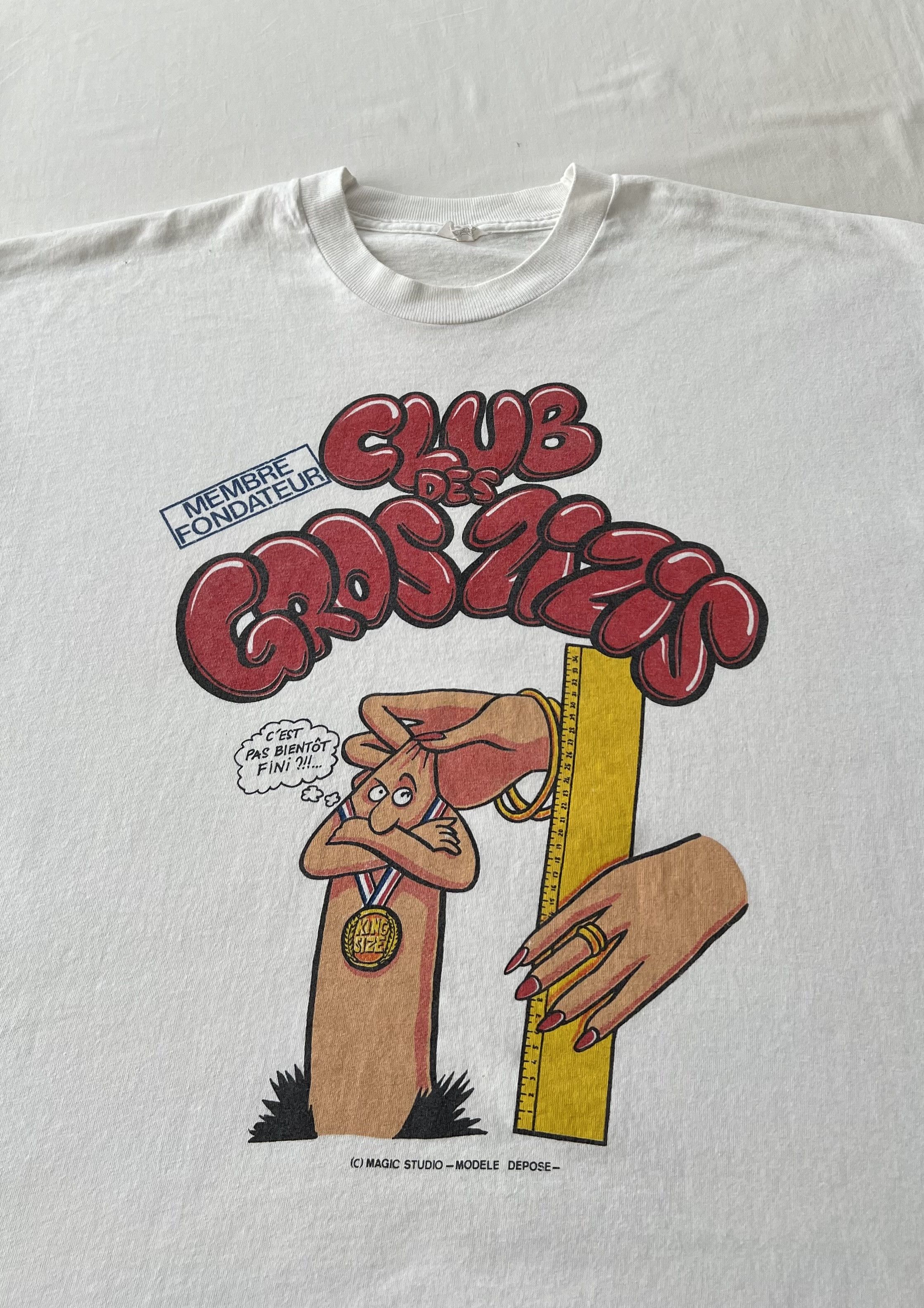 Vintage Vintage 90s Condom Safe Sex Sexy Single Stitch White T-shirt Size US XL / EU 56 / 4 - 3 Thumbnail