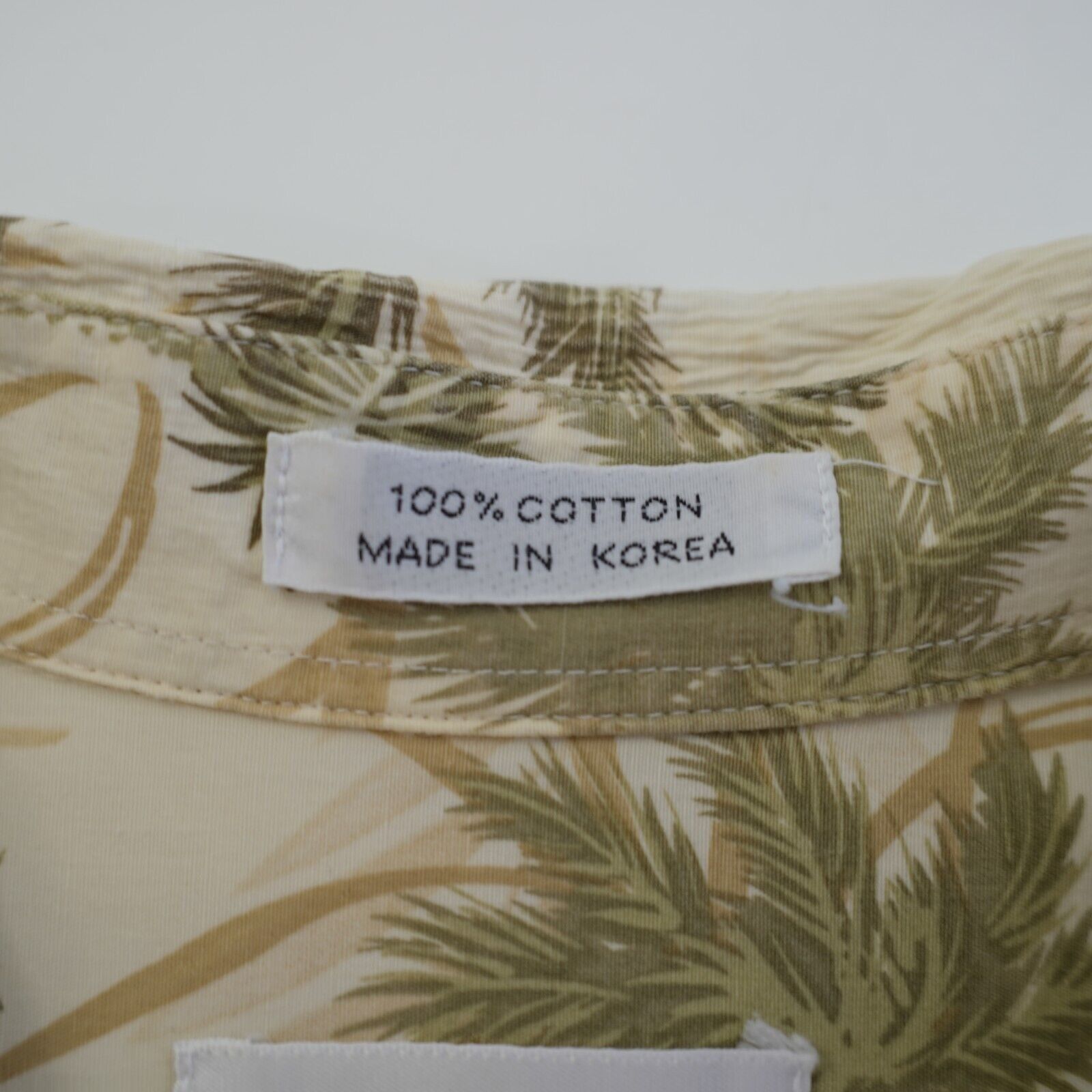 Pierre Cardin Pierre Cardin Tan Green Large Palm Tree Cotton Hawaiian Coll Size US L / EU 52-54 / 3 - 9 Thumbnail
