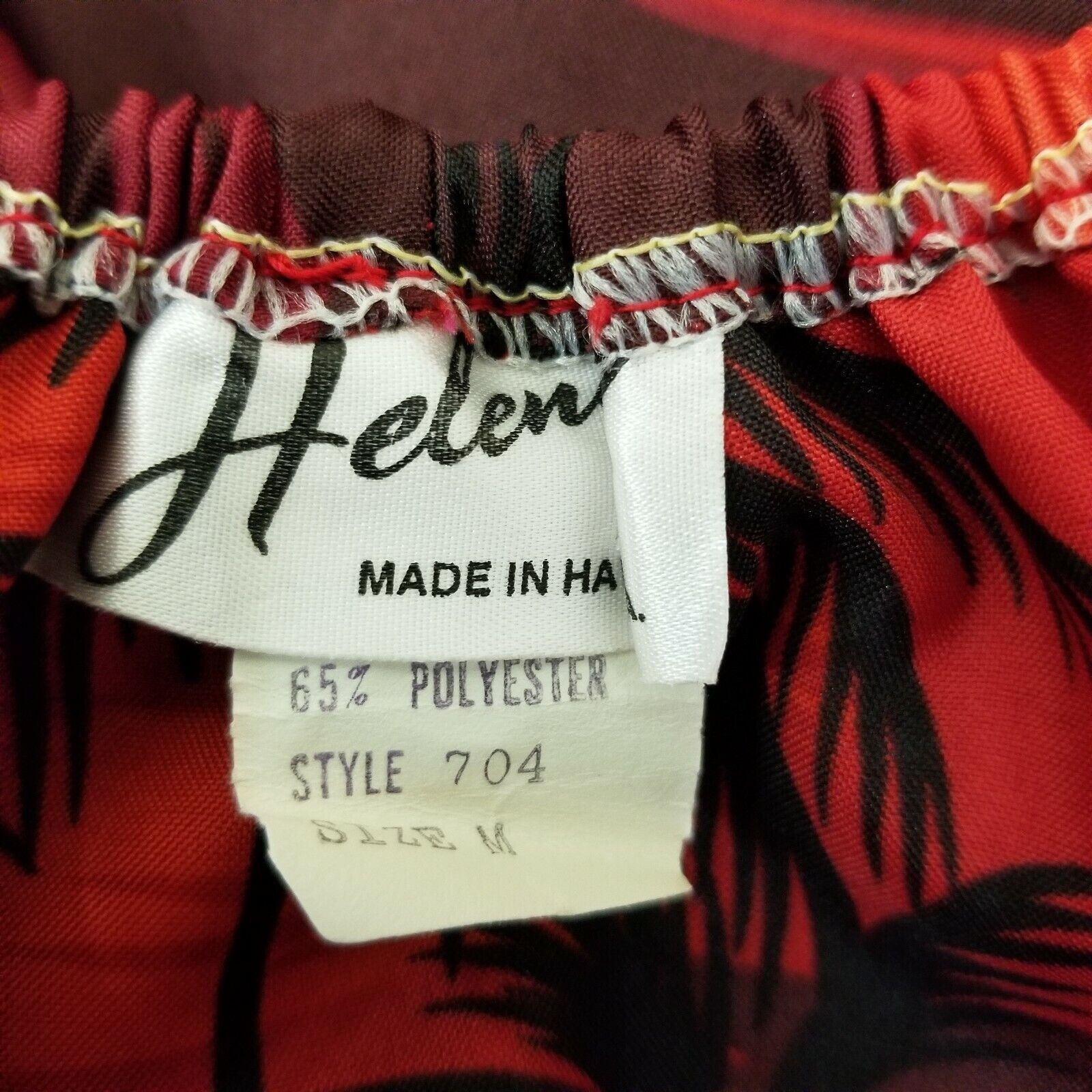 Vintage Helenas M Muu Muu Dress Traditional Hawaiian Red Yellow Suns Size M / US 6-8 / IT 42-44 - 5 Thumbnail