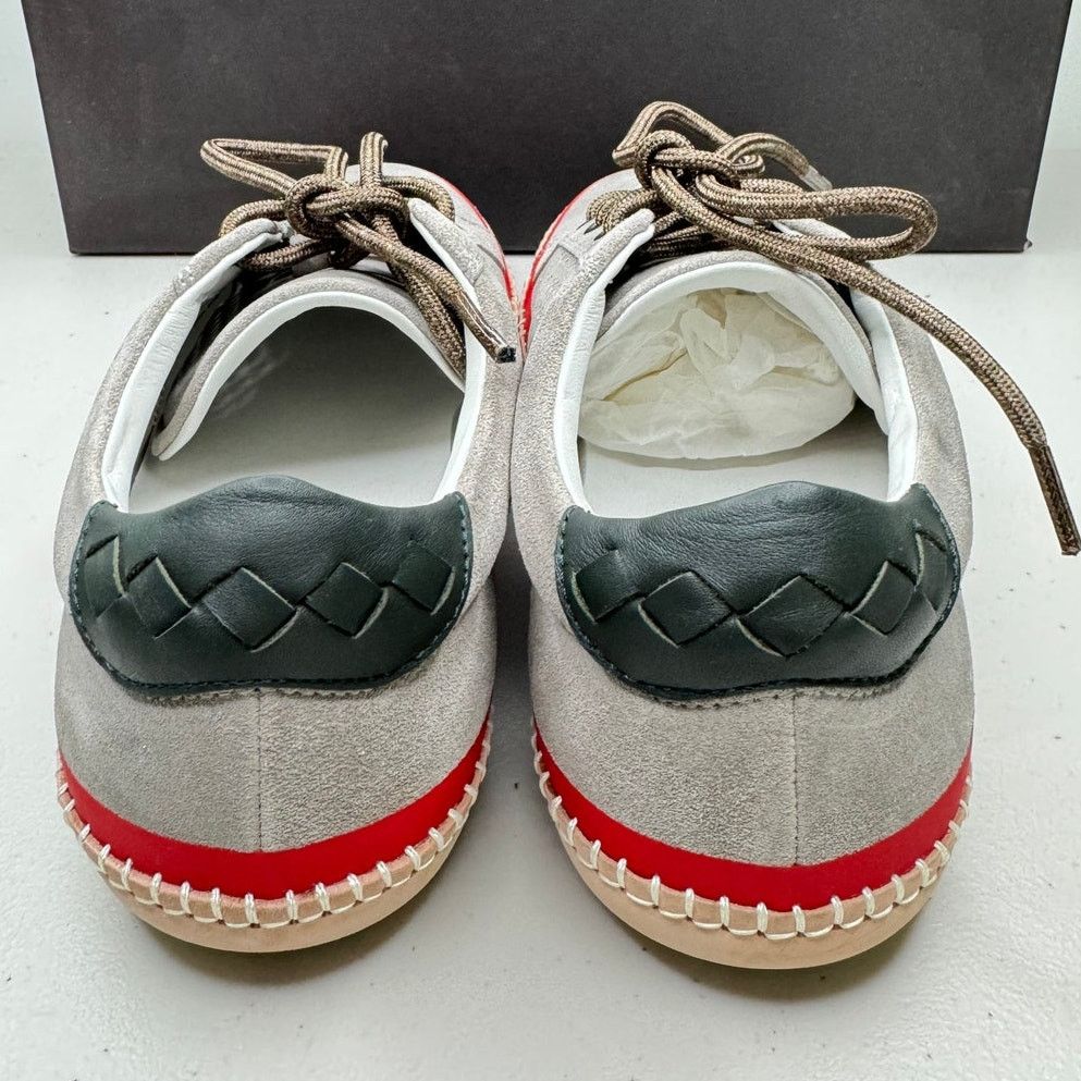 Bottega Veneta NEW Bottega Veneta Low Top Suede Sneakers, Gray/Black/Red Size US 6 / EU 39 - 4 Thumbnail