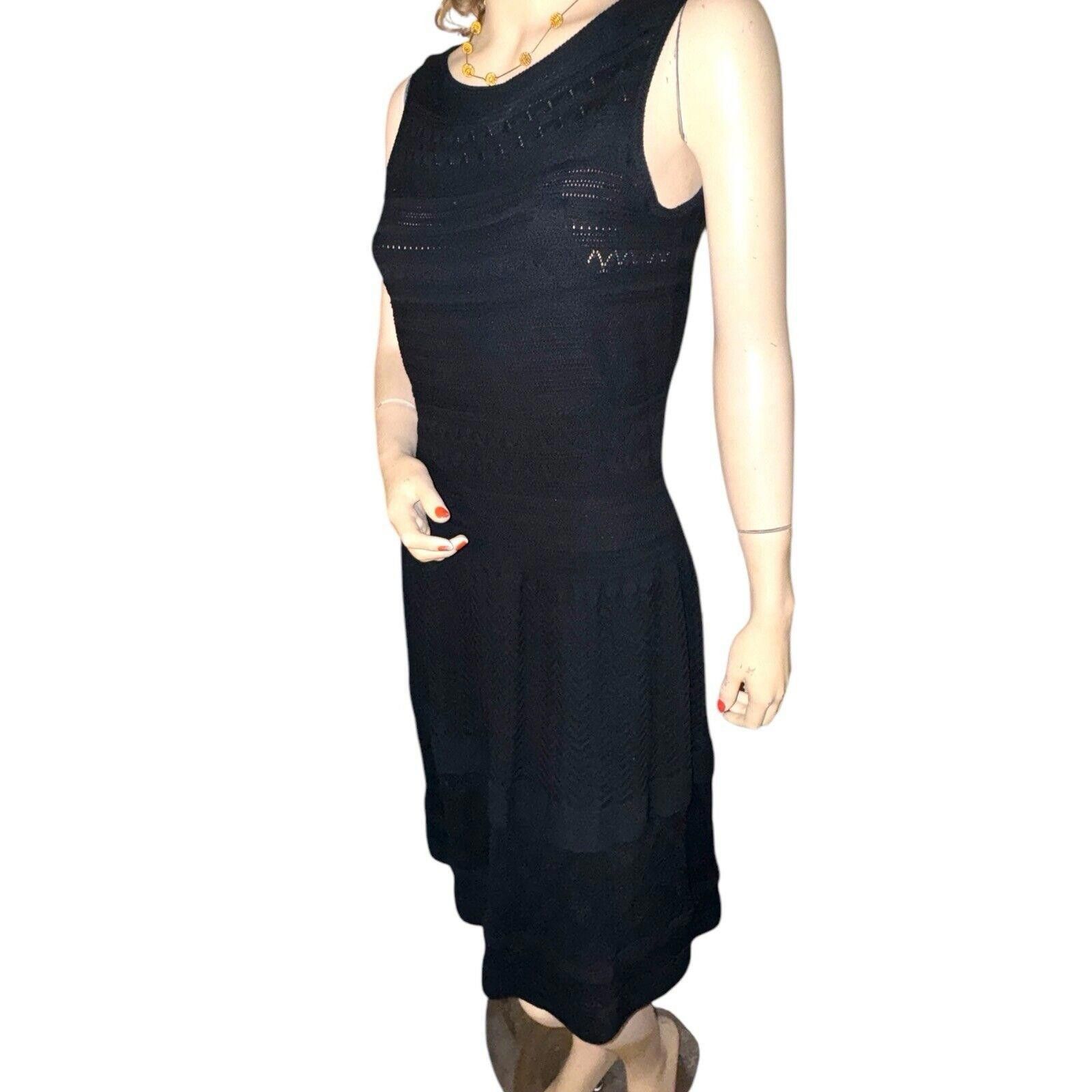Polo Ralph Lauren NWT Ralph Lauren Black Pointelle Knit Sweater LBD Dress Sz M Size M / US 6-8 / IT 42-44 - 5 Thumbnail