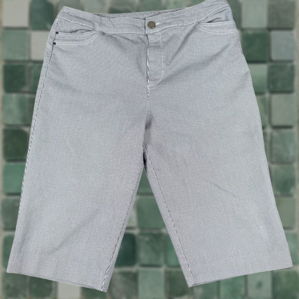 Vintage Christopher Banks Blue Pinstripe High Rise Capri Pants Size 36" / US 14 / IT 50 - 1 Thumbnail