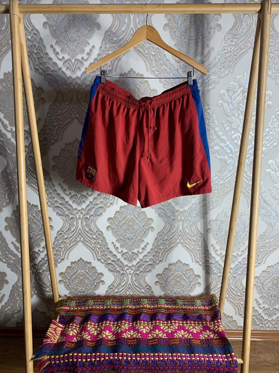 Pre-owned Nike X Vintage Very Nike Fc Barcelona Soccer Shorts Drill Y2k Messi In Red