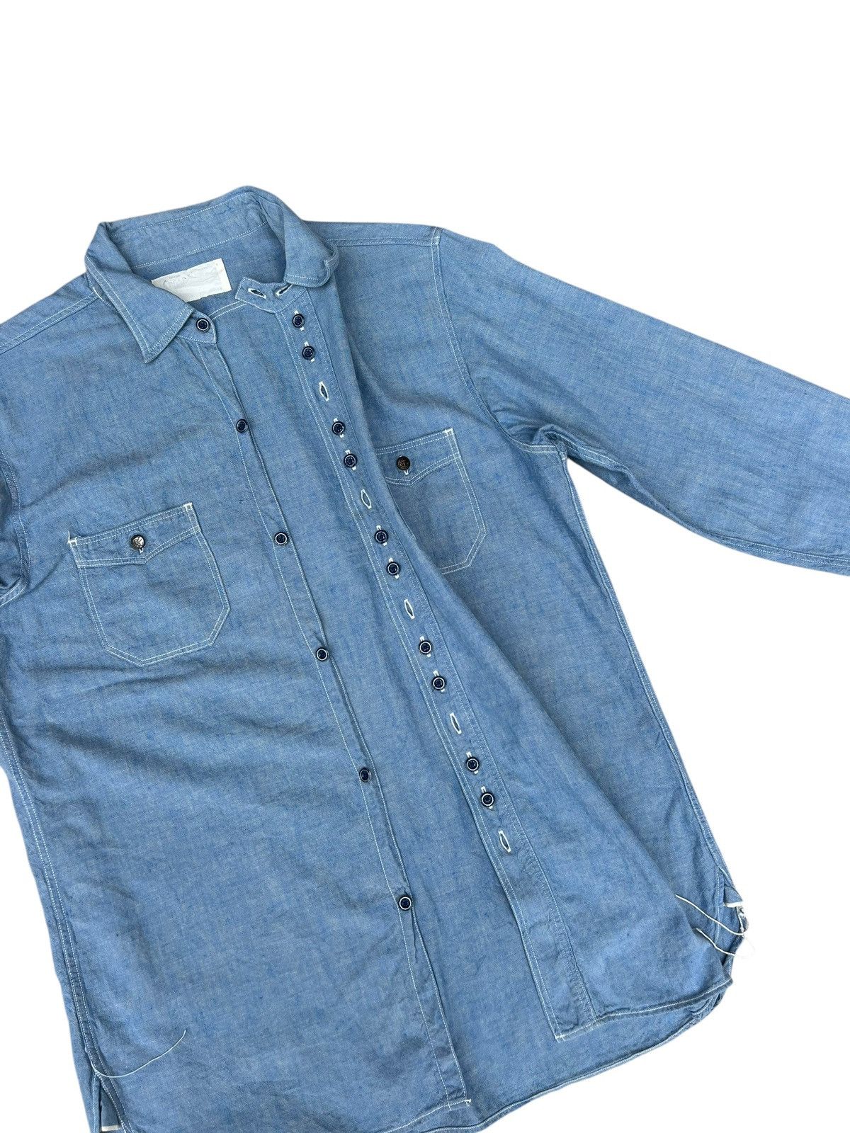 Sugar Cane Sugar Cane Chin Strap Gusset Selvedge Chambray Shirt Size US S / EU 44-46 / 1 - 12 Thumbnail