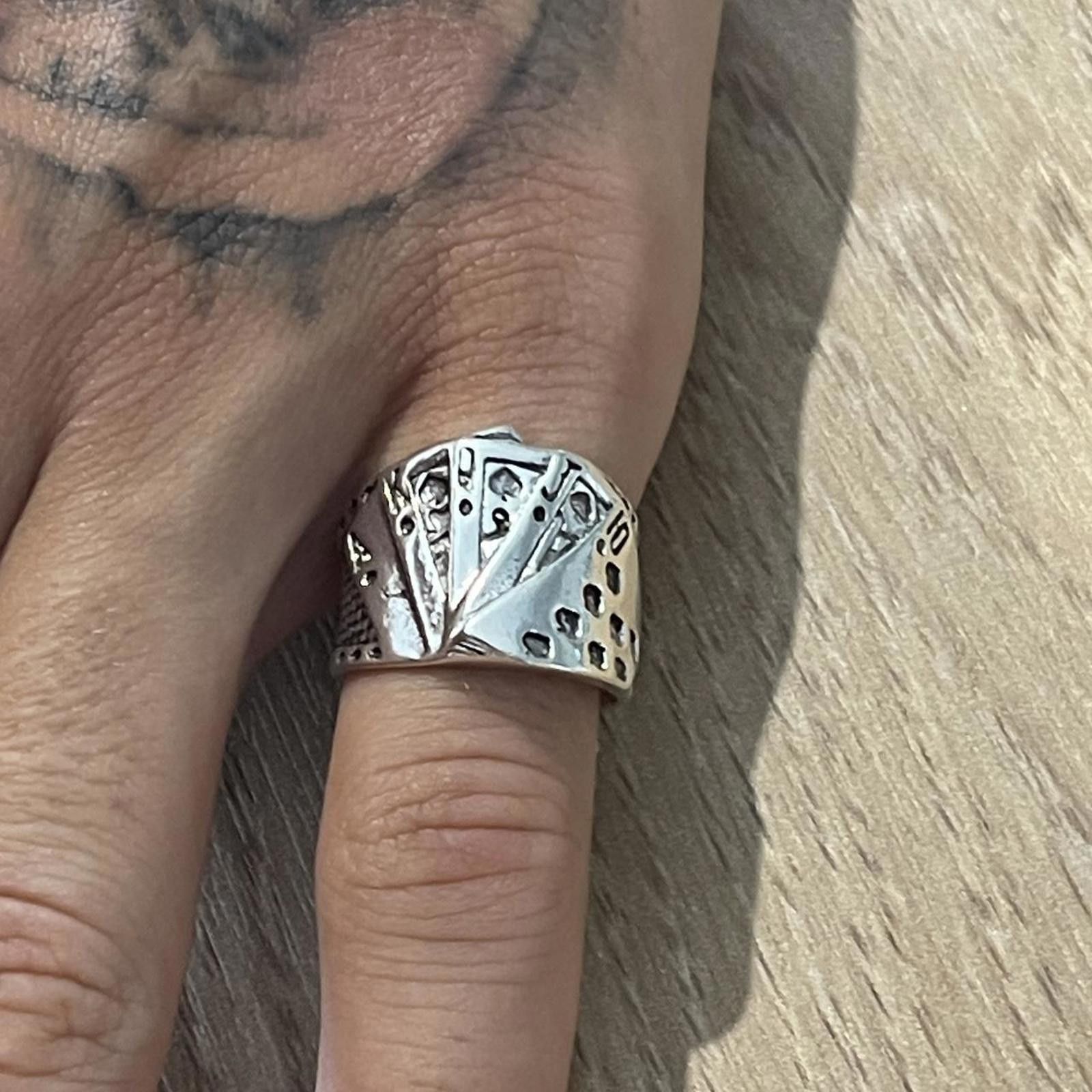 Rip Curl Silver Alloy House Cards Ring Size ONE SIZE - 2 Thumbnail